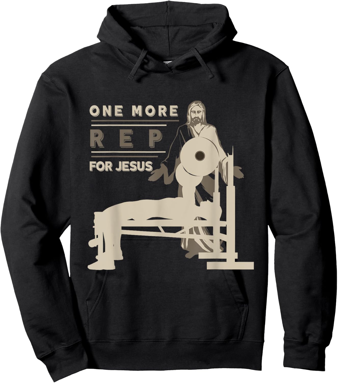 One More Rep For Jesus Bench Press Hoodie - Hoodie | Black