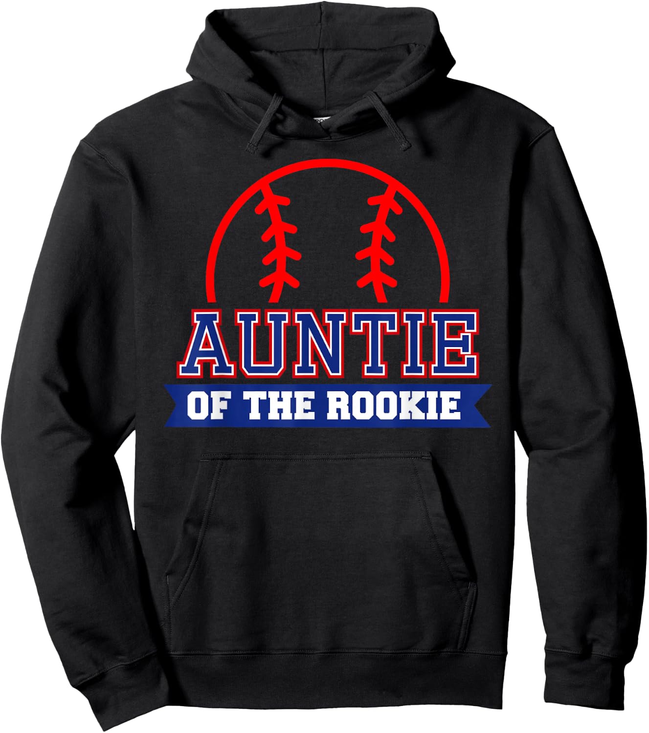 Auntie of Rookie 1st Birthday Baseball Theme Matching Party Hoodie - Hoodie | Black