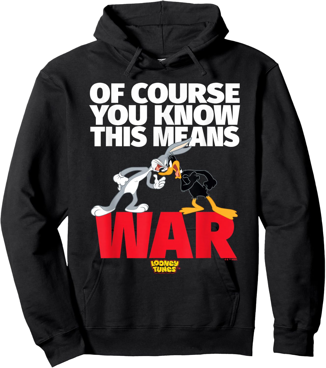 Looney Tunes Bugs Daffy This Means War Hoodie - Hoodie | Black