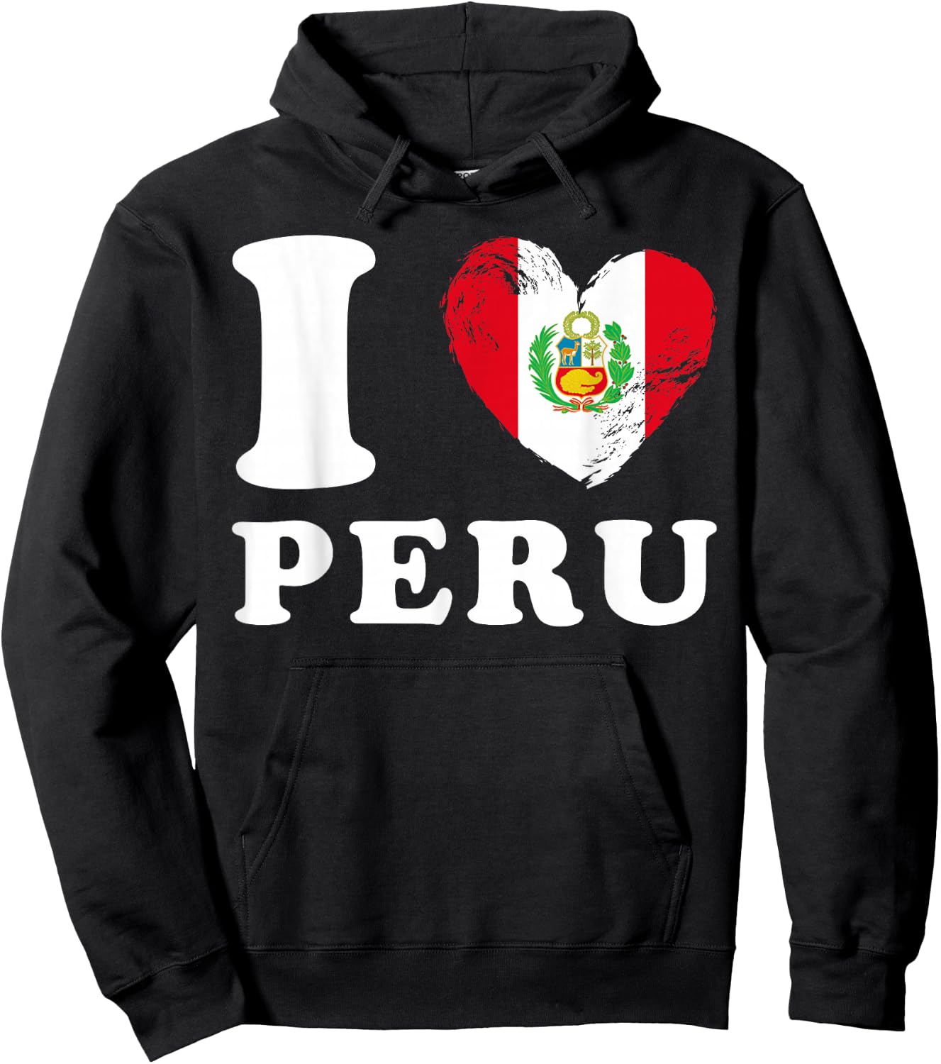 I Love Peru - Heart Flag Peru Hoodie - Hoodie | Black