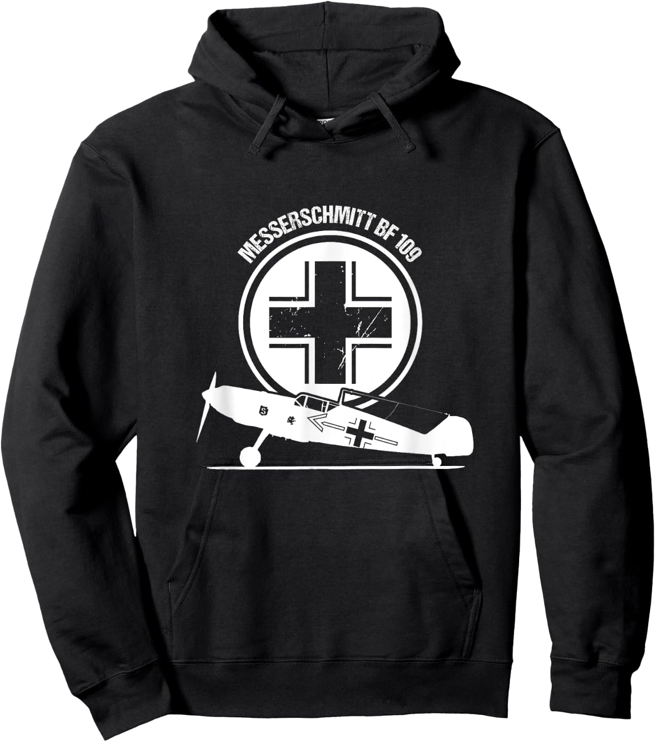 Vintage Luftwaffe Messerschmitt BF Pilot Gift Warbird ME 109 Hoodie - Hoodie | Black
