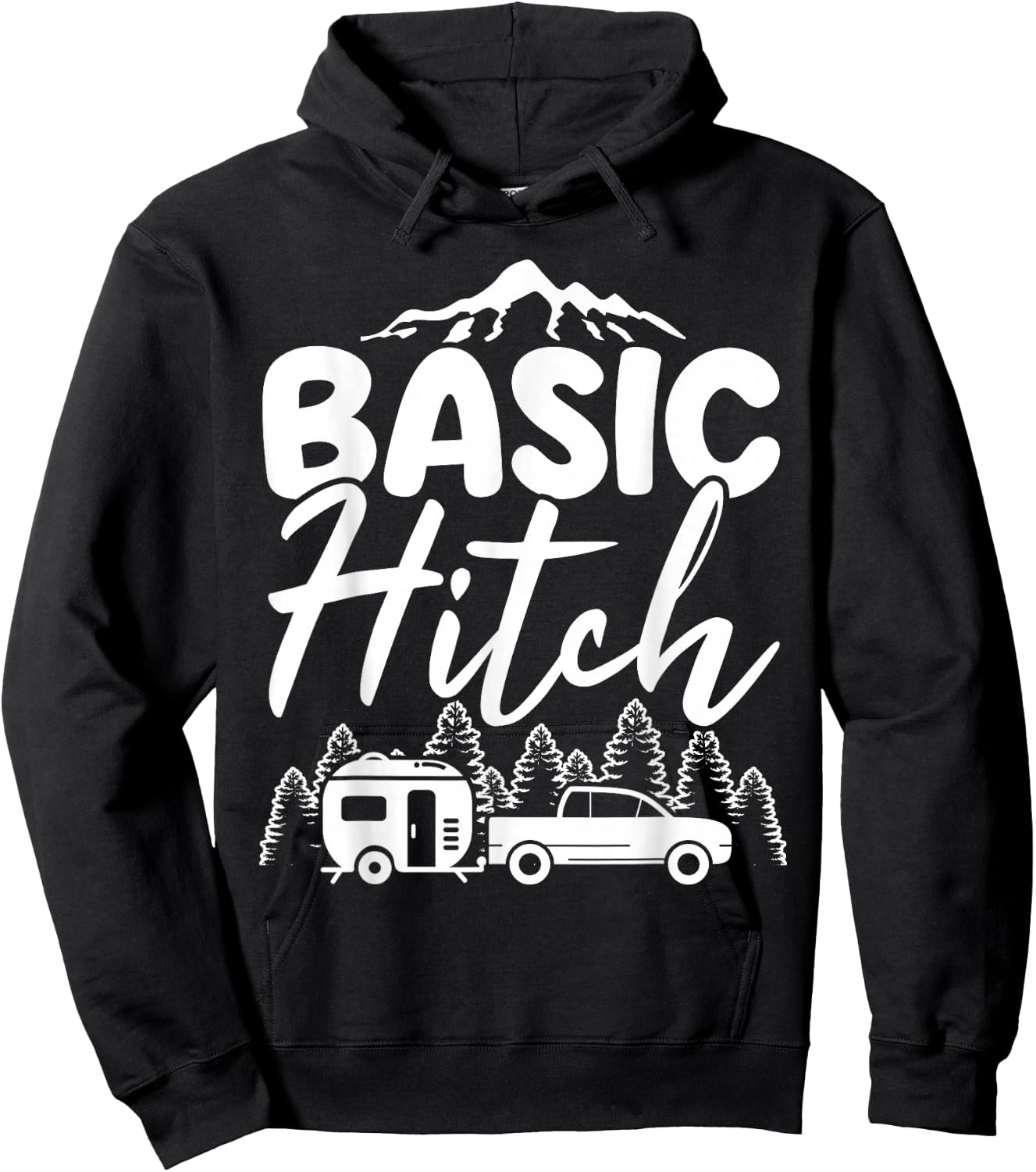 Basic Hitch Trailer Camper Funny Camping Women Hoodie - Hoodie | Black