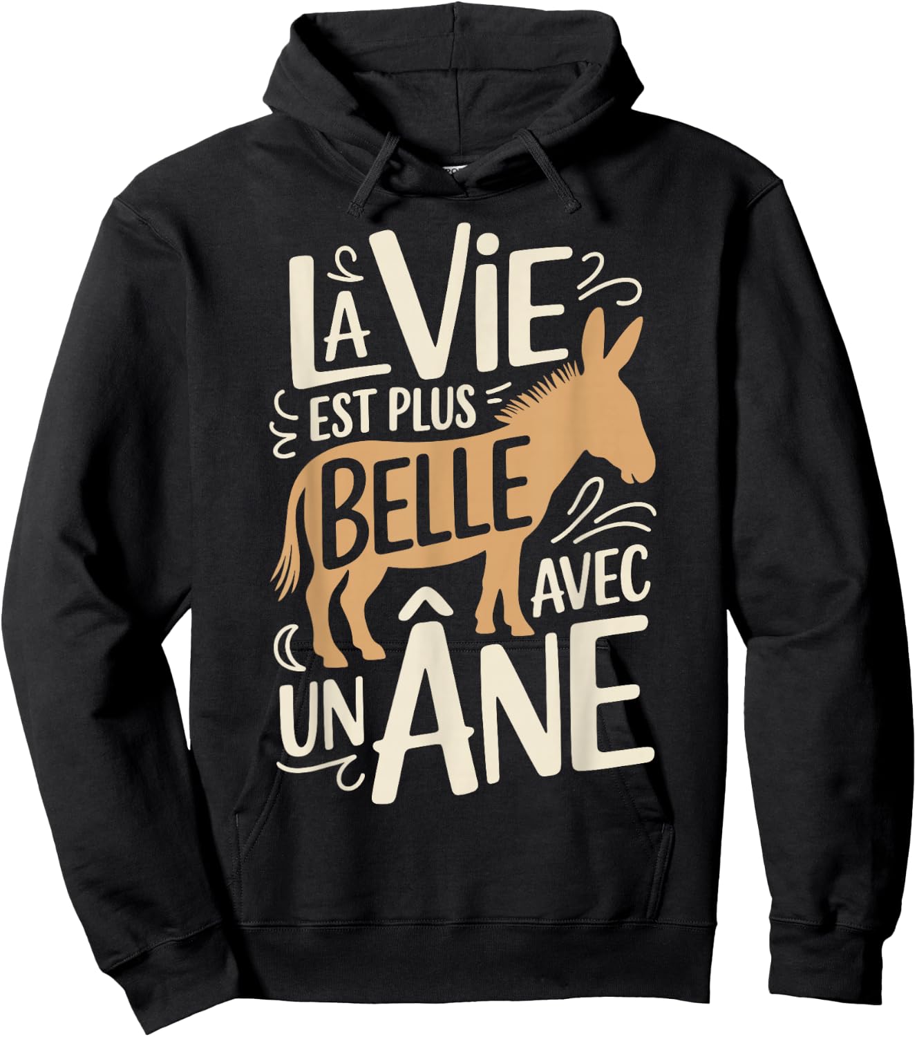 Cute Donkey Boy Girl Woman Vie Belle with Donkeys Hoodie - Hoodie | Black