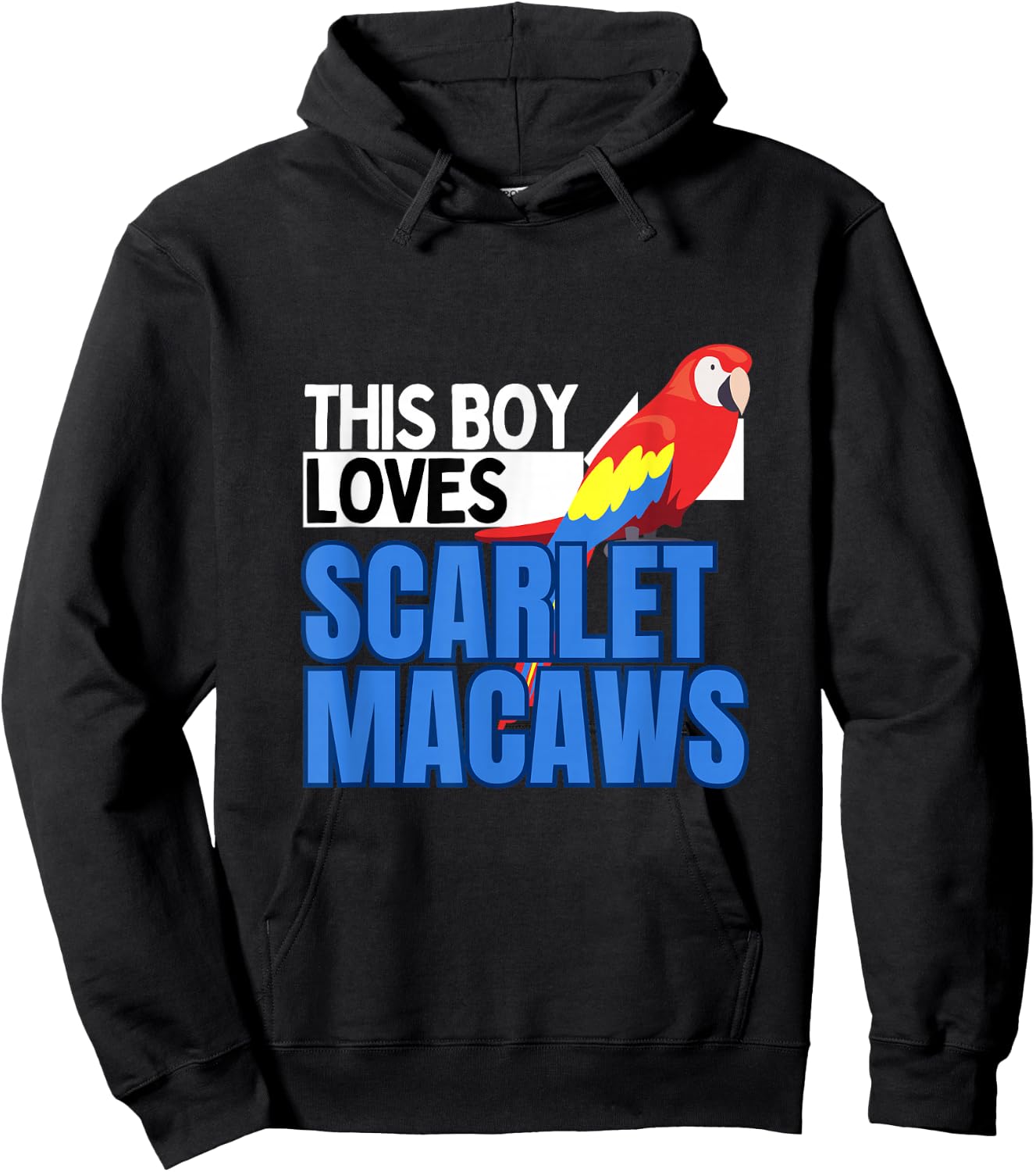 Macaw Shirt Boys Scarlet Macaw Pet Bird Parrot Macaw Hoodie - Hoodie | Black