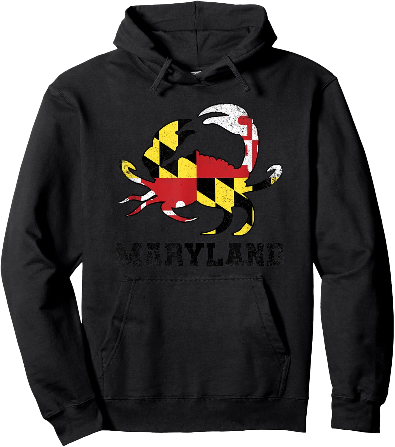 Maryland State Flag Crab USA Patriotic American Pride Kids Men Hoodie - Hoodie | Black