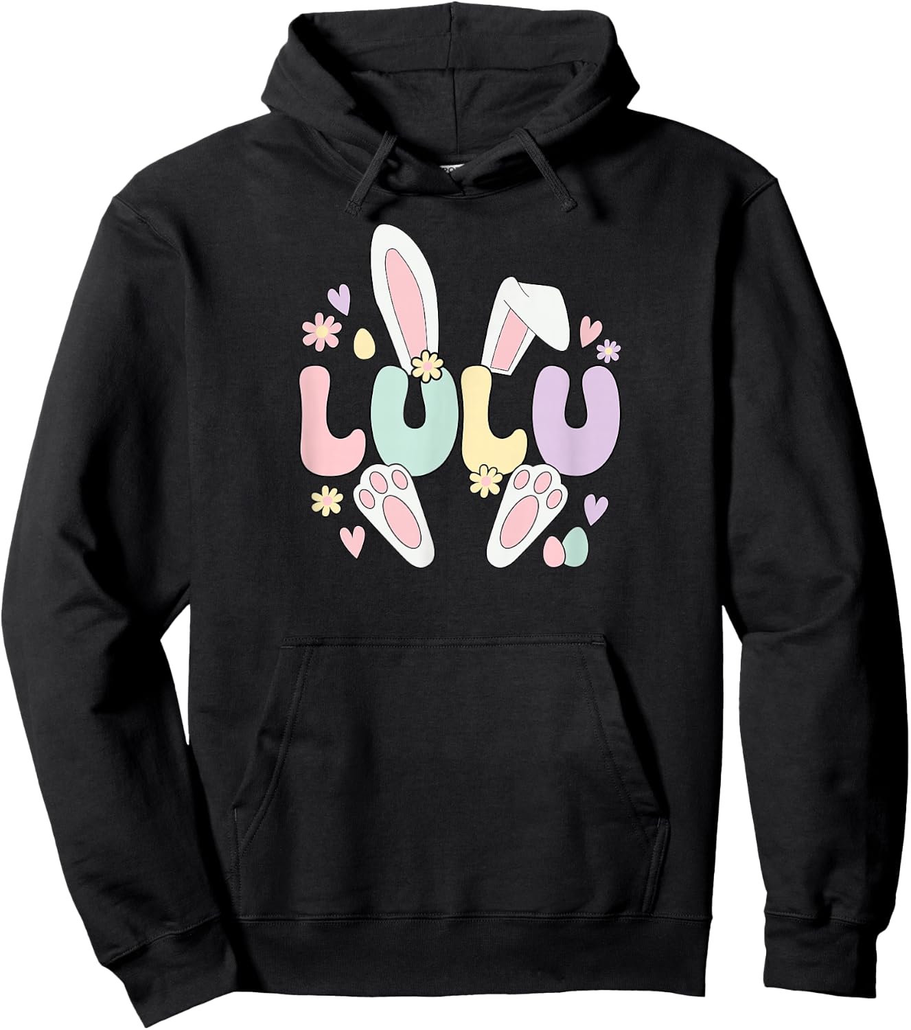 Lulu Grandmother Easter Bunny Lulu Grandma Easter Day Hoodie - Hoodie | Black