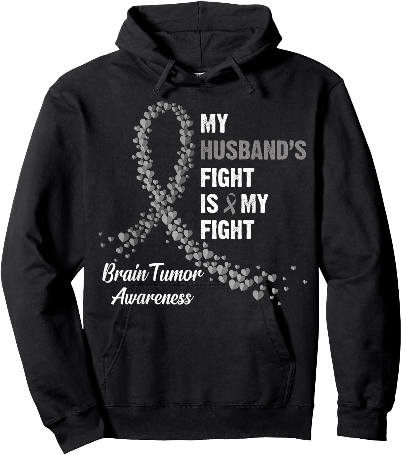My Husband's Fight My Fight Brain Tumor Awareness Hoodie - Hoodie | Black