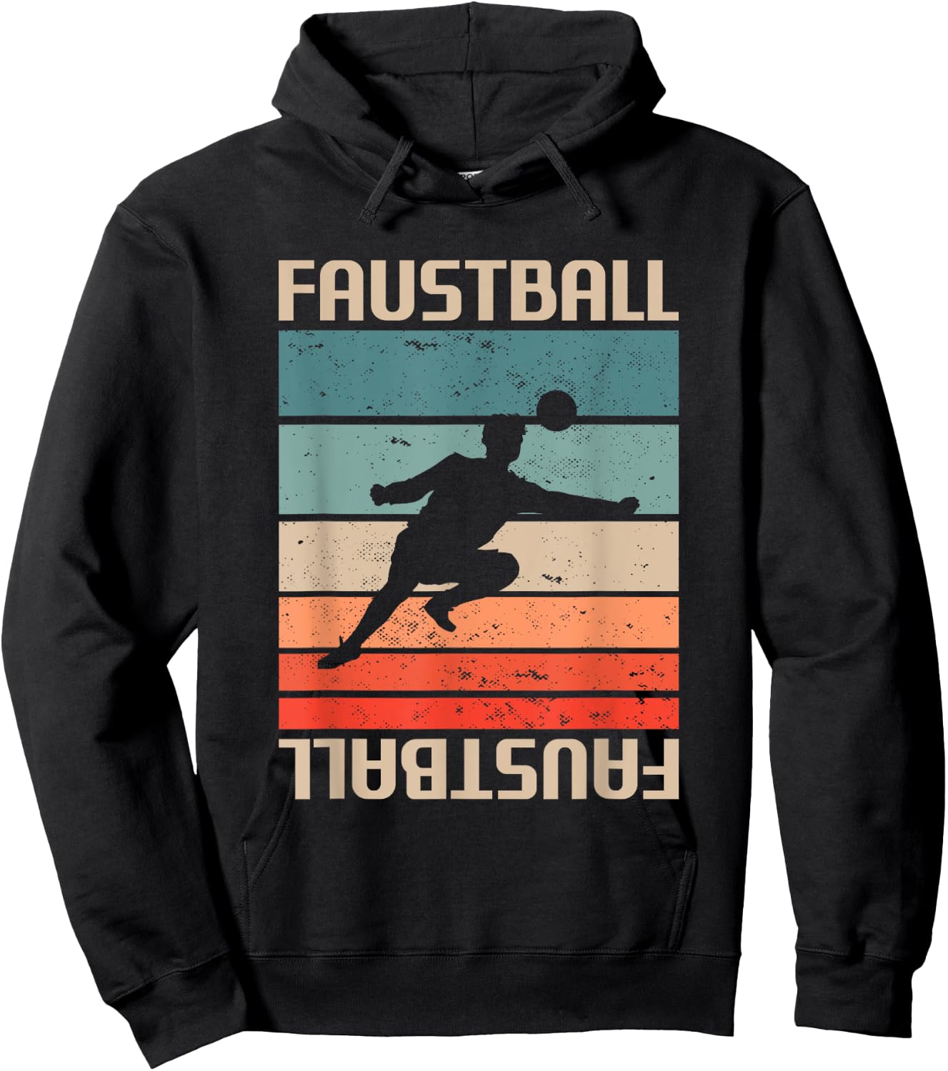 Retro Vintage Fistball Player , black Hoodie - Hoodie | Black