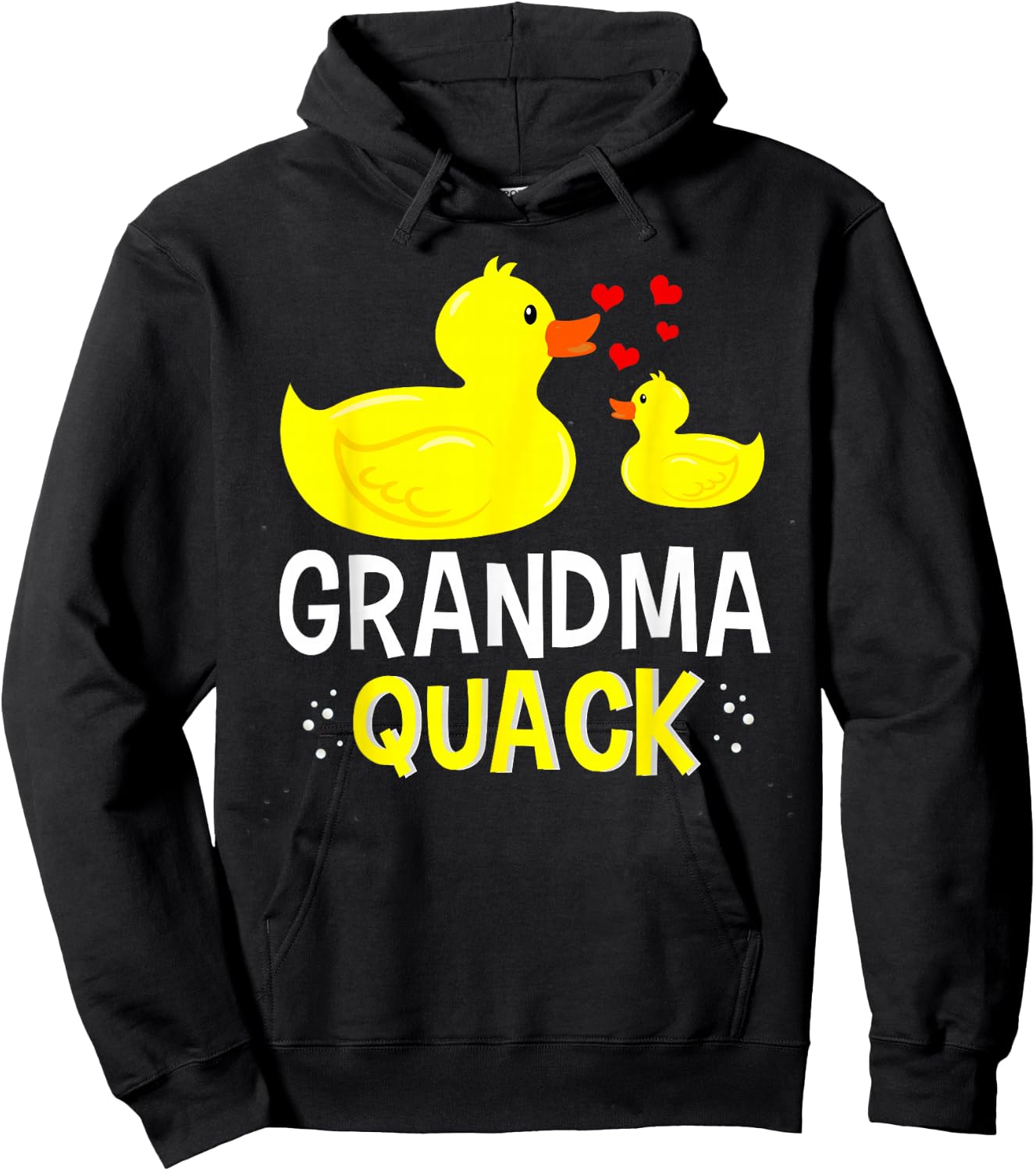 Grandma Quack Yellow Duck Baby Shower For Grandma Funny Hoodie - Hoodie | Black