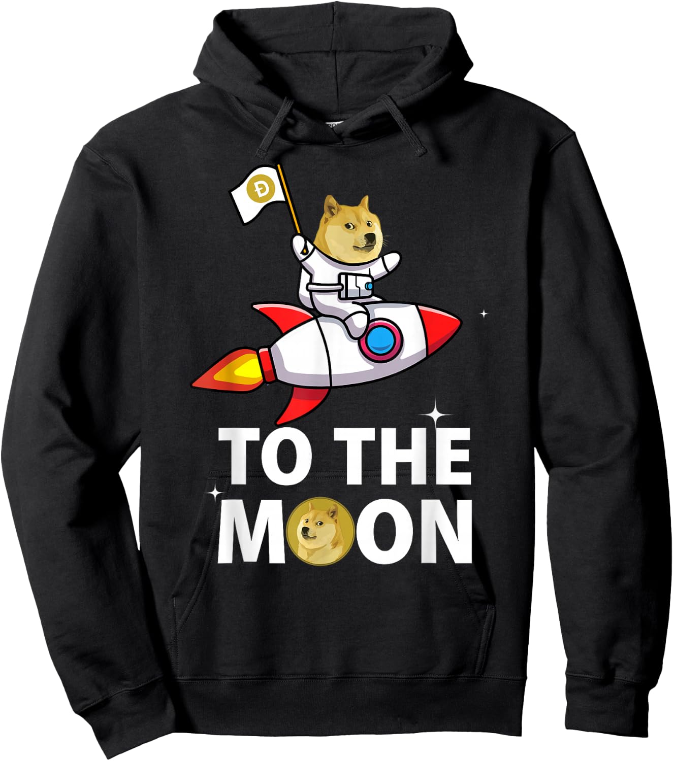 Funny Dogecoin to the Moon , Space Suite DOGE Coin Hoodie - Hoodie | Black
