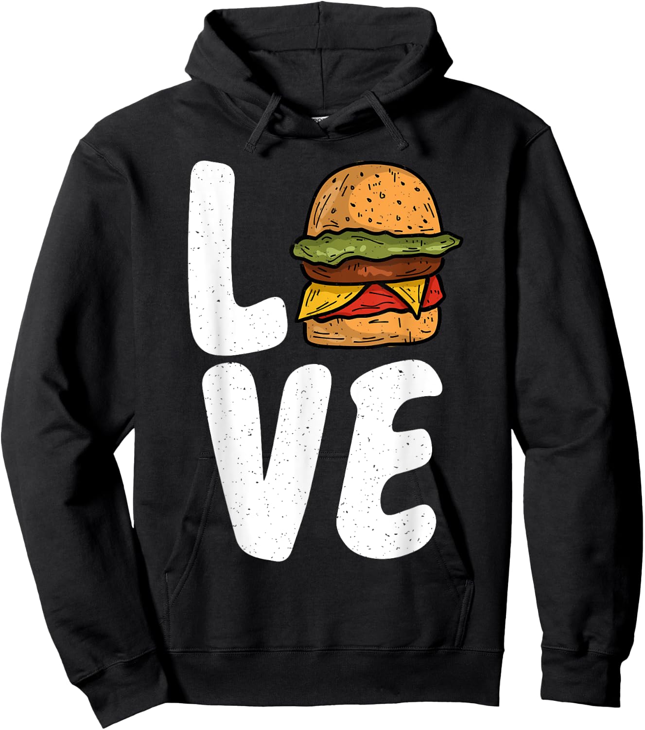 Hamburger Cheeseburger Love Fast Food Hoodie - Hoodie | Black