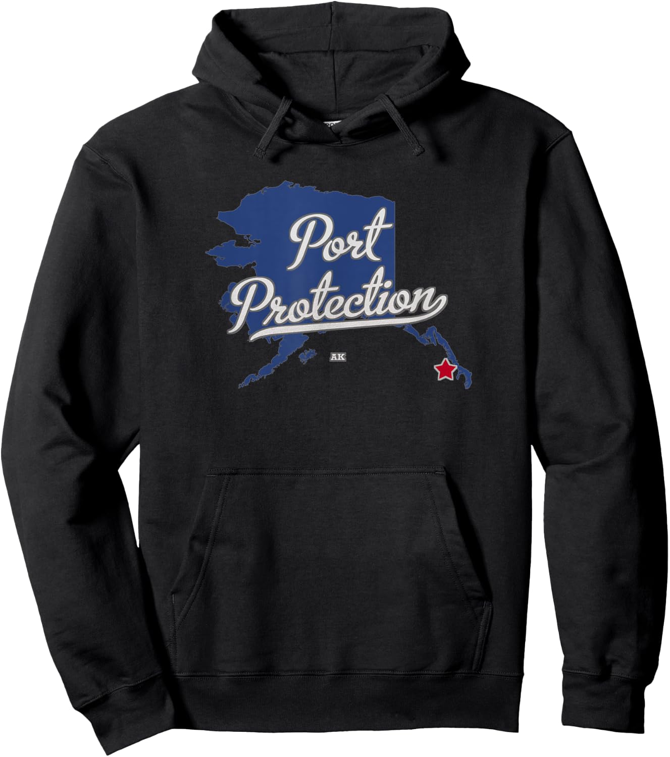 Port Protection Alaska AK Map Hoodie - Hoodie | Black