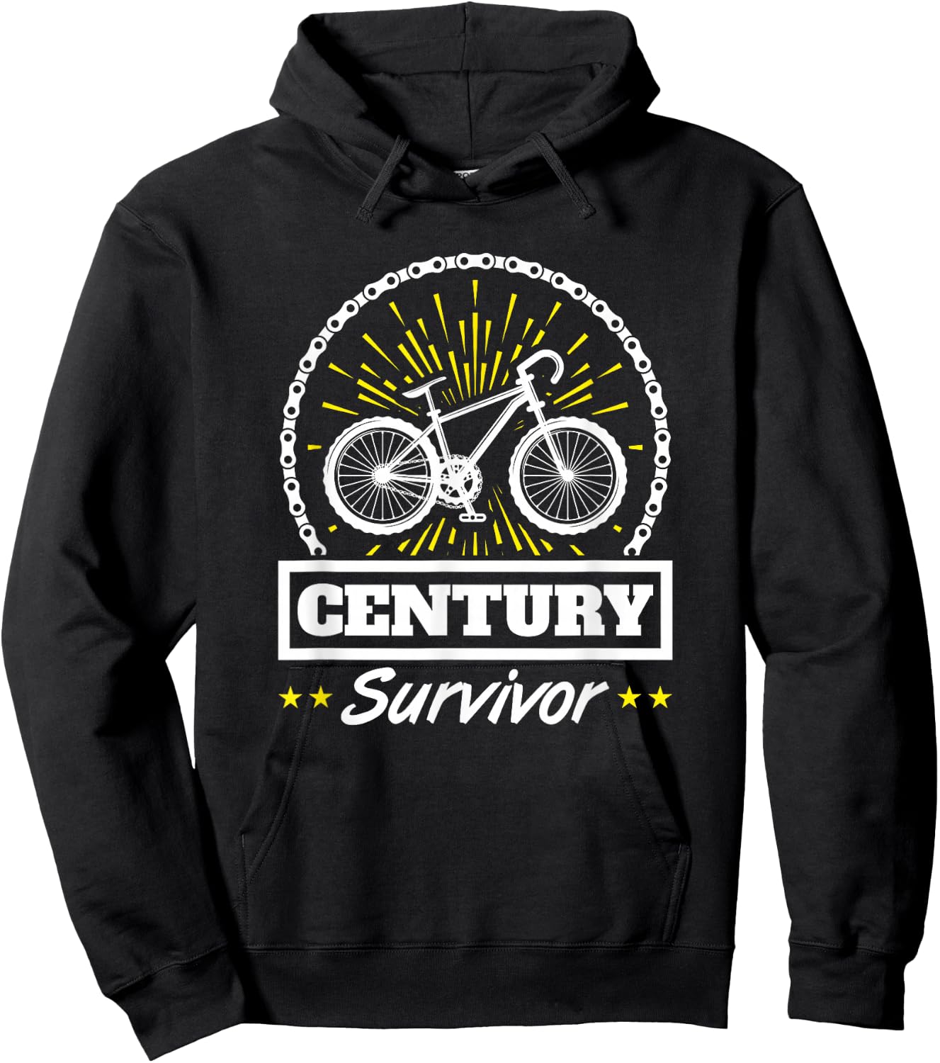 Century Survivor Cycling Century Ride 100 Miles Hoodie - Hoodie | Black