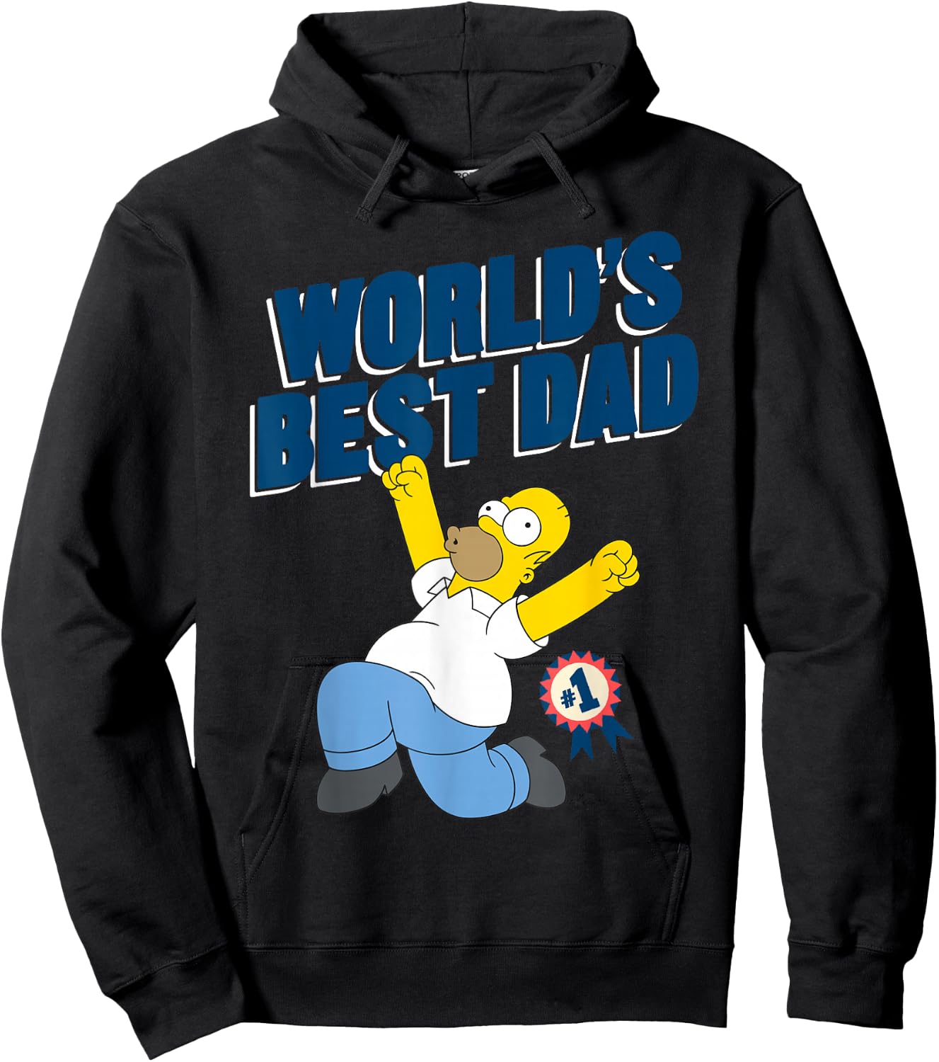 The Simpsons Father's Day World's Best Dad #1 Happy Homer Hoodie - Hoodie | Black