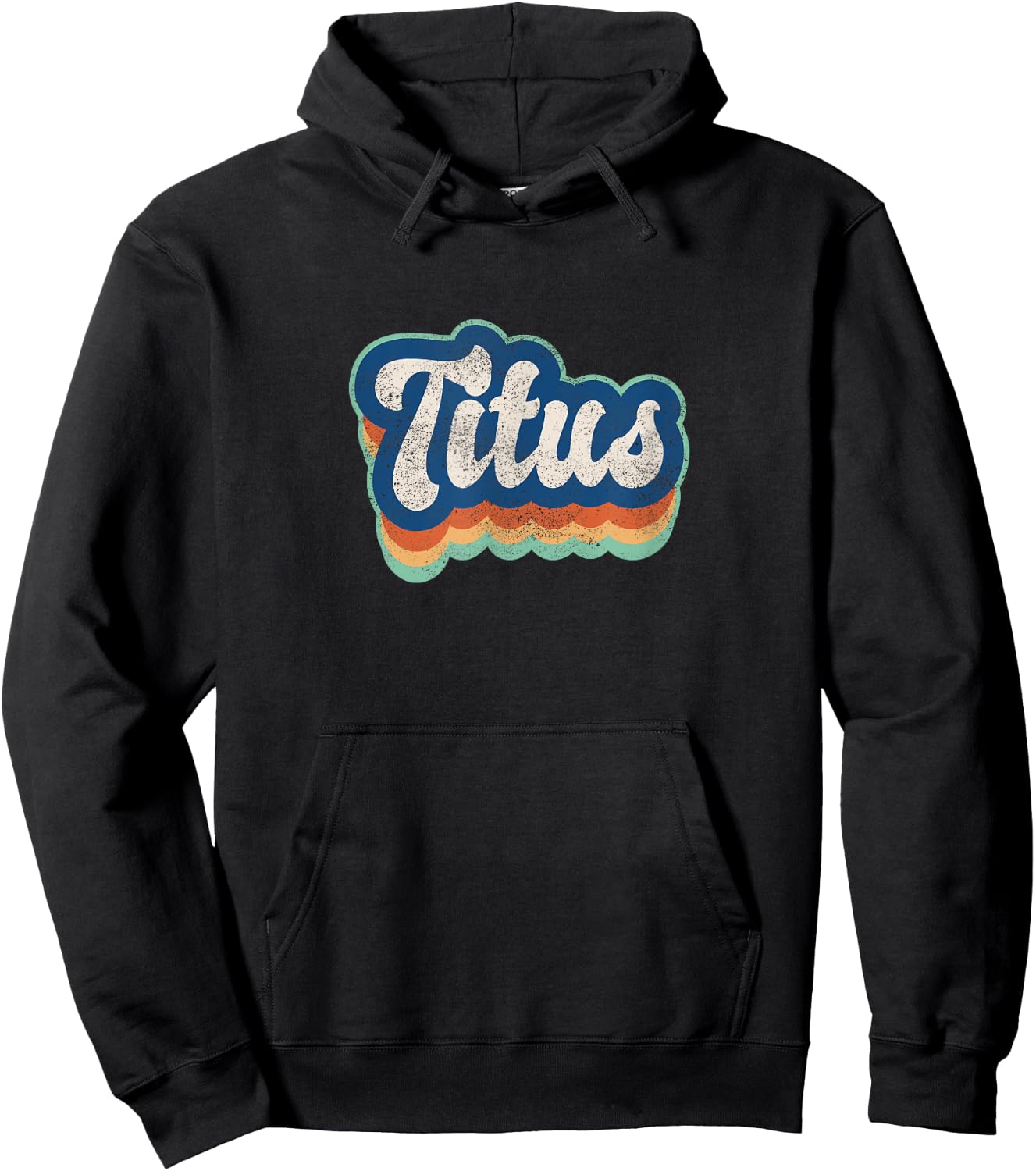 Titus Vorname Junge Vintage Stil 70er 80er Jahre Personalisiert Hoodie - Hoodie | Black