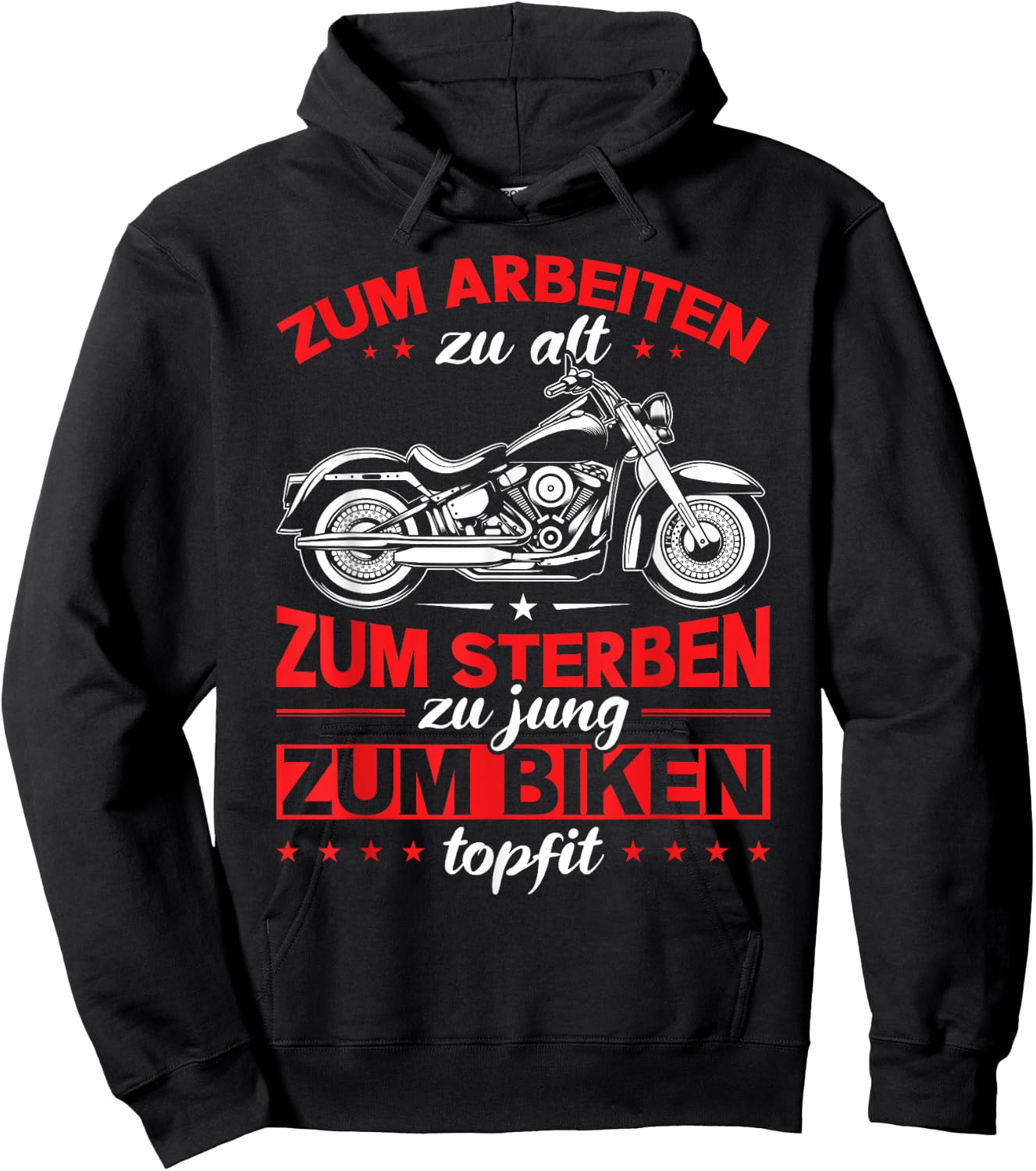 Topfit Men's Motorcycle Biker , black Hoodie - Hoodie | Black