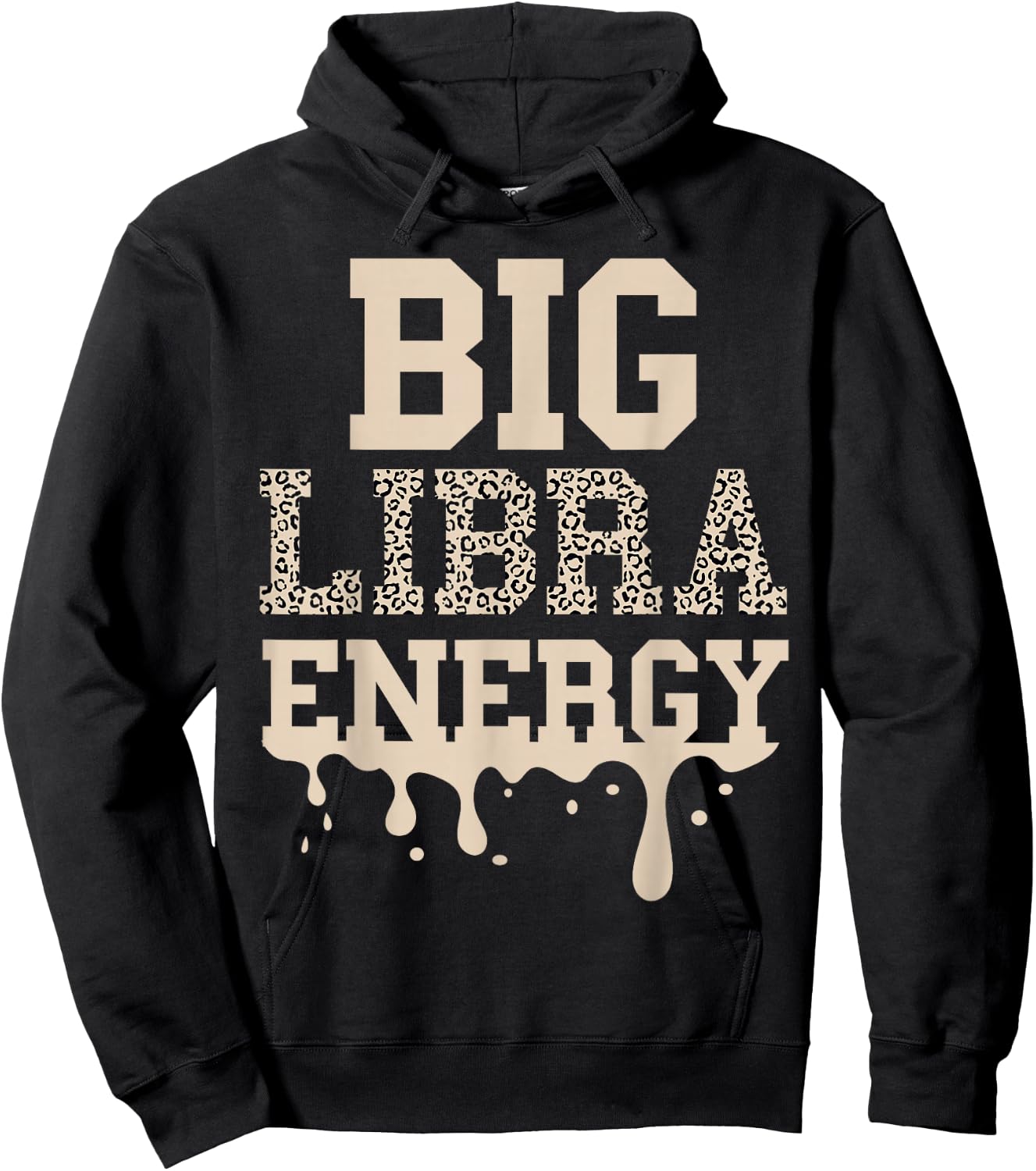 Libra Shirt Women Cheetah Big Libra Energy Libra Queen Vibes Hoodie - Hoodie | Black