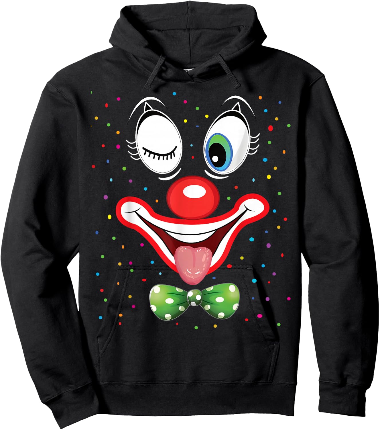 Carnival Costume Fancy Dress Costume Funny Clown Confetti , black Hoodie - Hoodie | Black