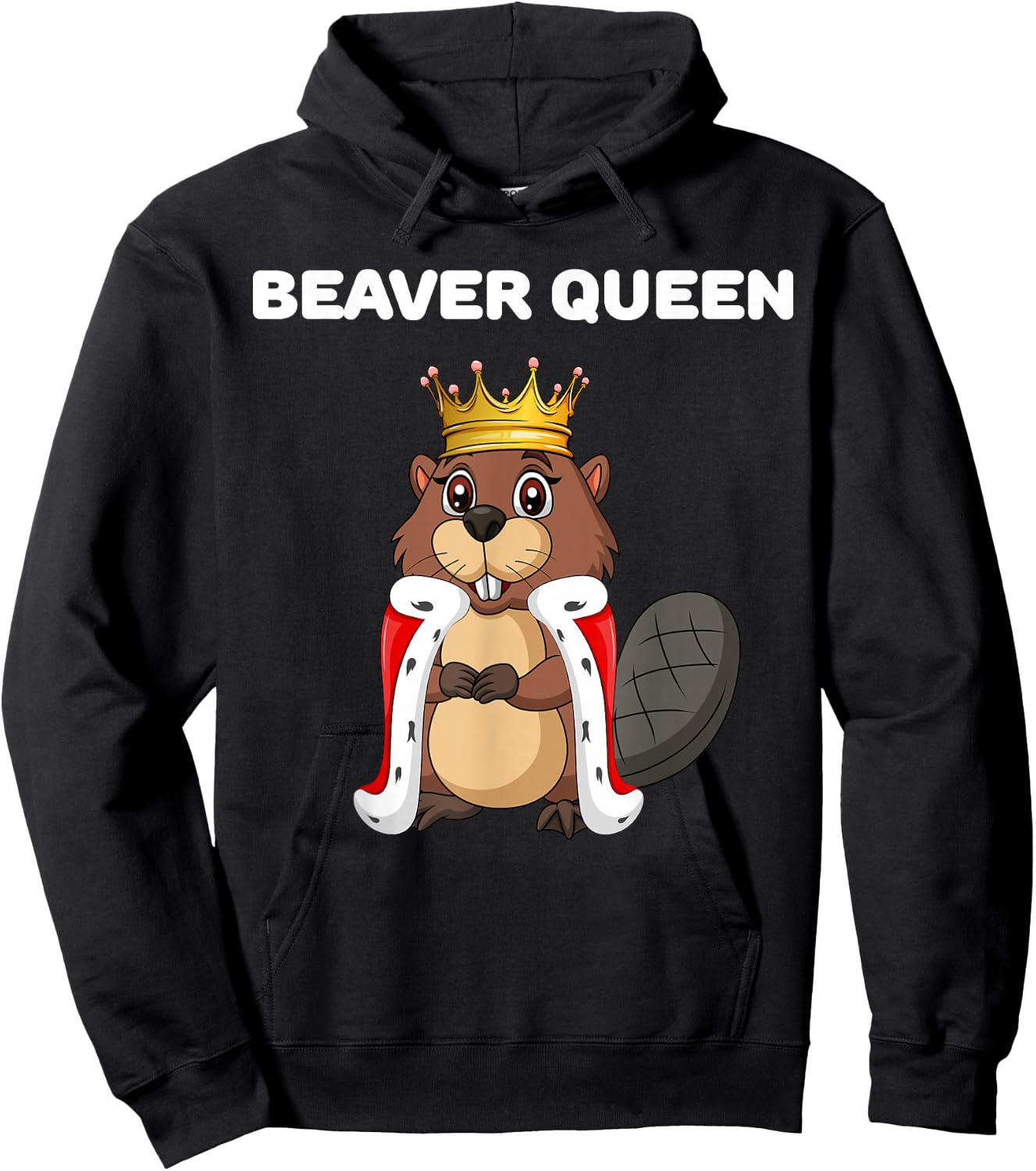 Beaver Queen | Beaver Design | Girls Beaver Hoodie - Hoodie | Black