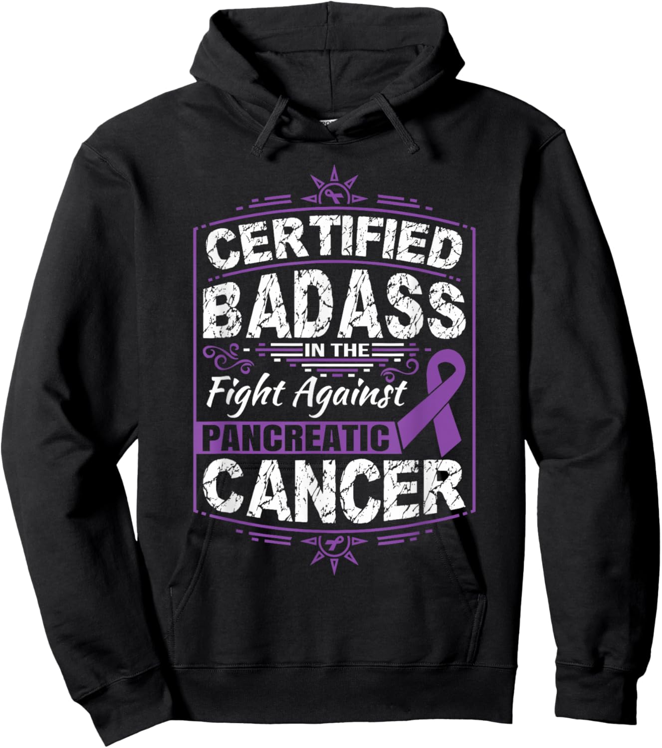 Certified Badass in the fight against Pancreatic Cancer Hoodie - Hoodie | Black
