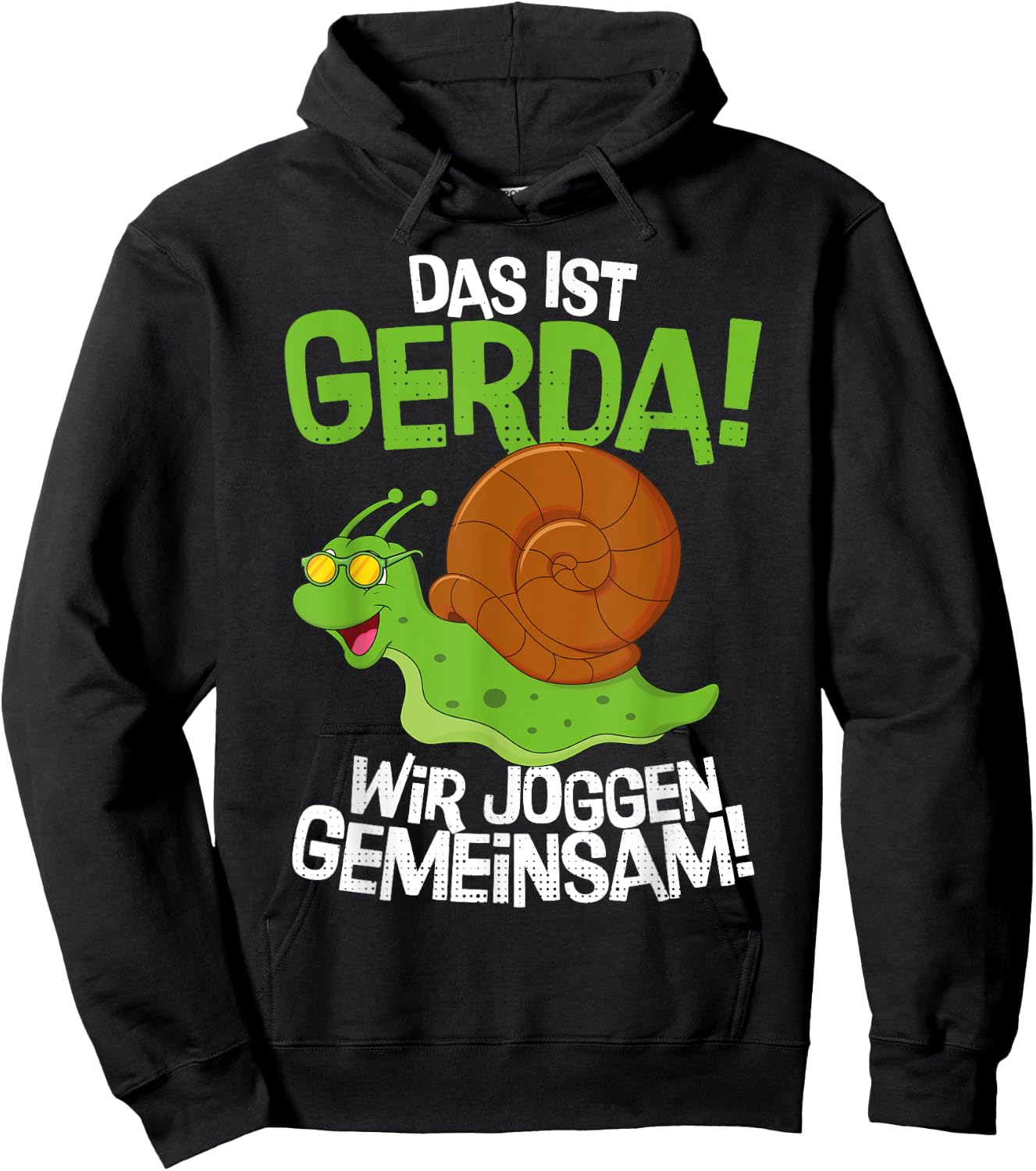 Lustige Schnecke Gerda & Ich Joggen Gemeinsam Running Hoodie - Hoodie | Black