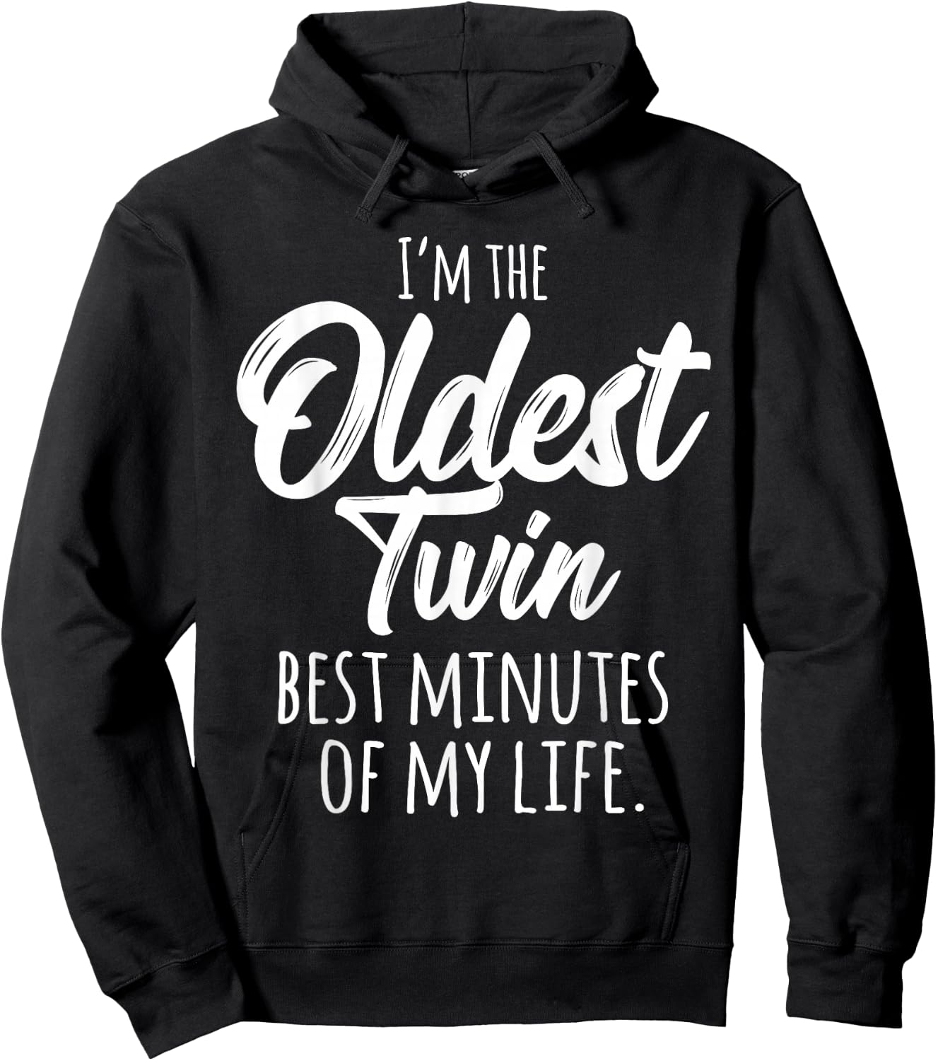 Twins Shirt Funny Matching Birthday Sibling Oldest Twin Hoodie - Hoodie | Black