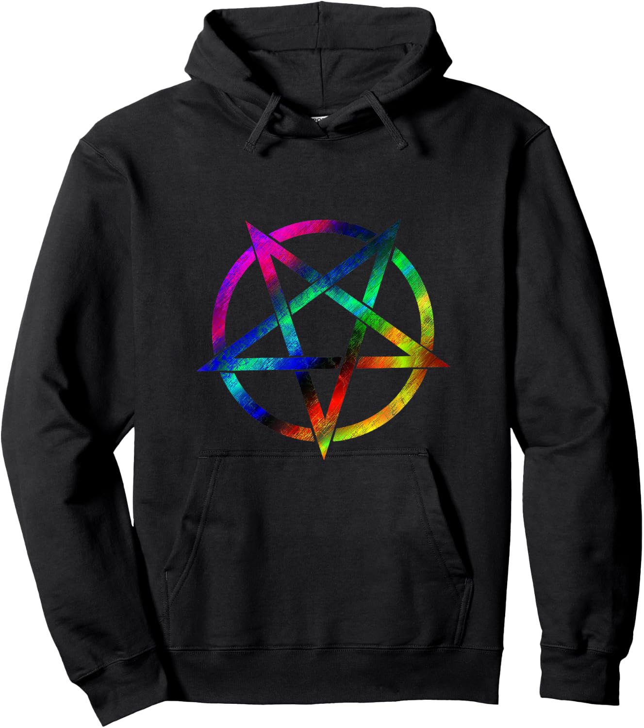Rainbow Pentagram - Wiccan Pagan Witch Hoodie - Hoodie | Black