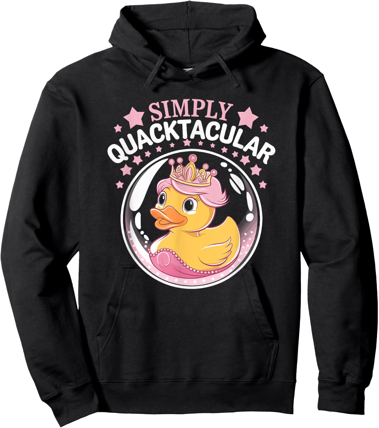 Rubber Duck Princess, Simply Quacktacular, Girls Duck Lover Hoodie - Hoodie | Black