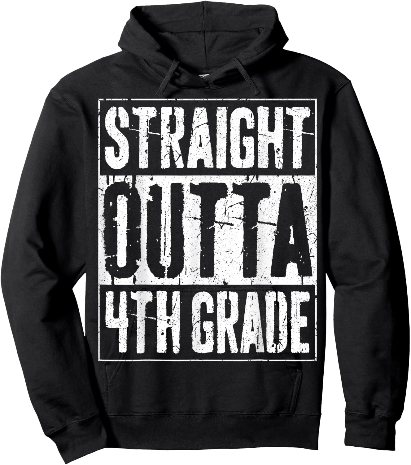Straight Outta 4th Grade Shirt Fourth Grade Graduation Hoodie - Hoodie | Black