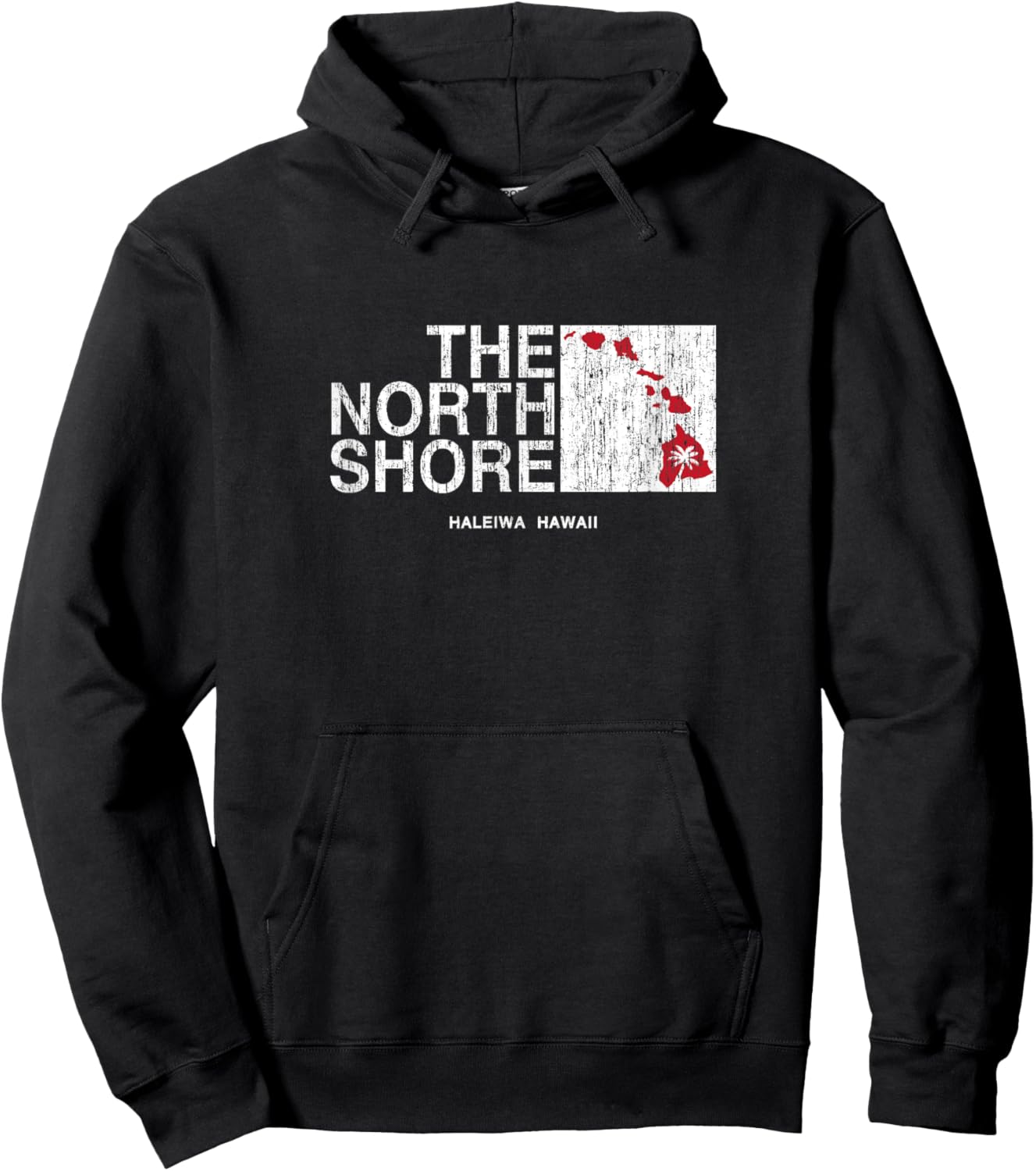 Hawaii Islands North Shore Haleiwa Vintage Style Hoodie - Hoodie | Black