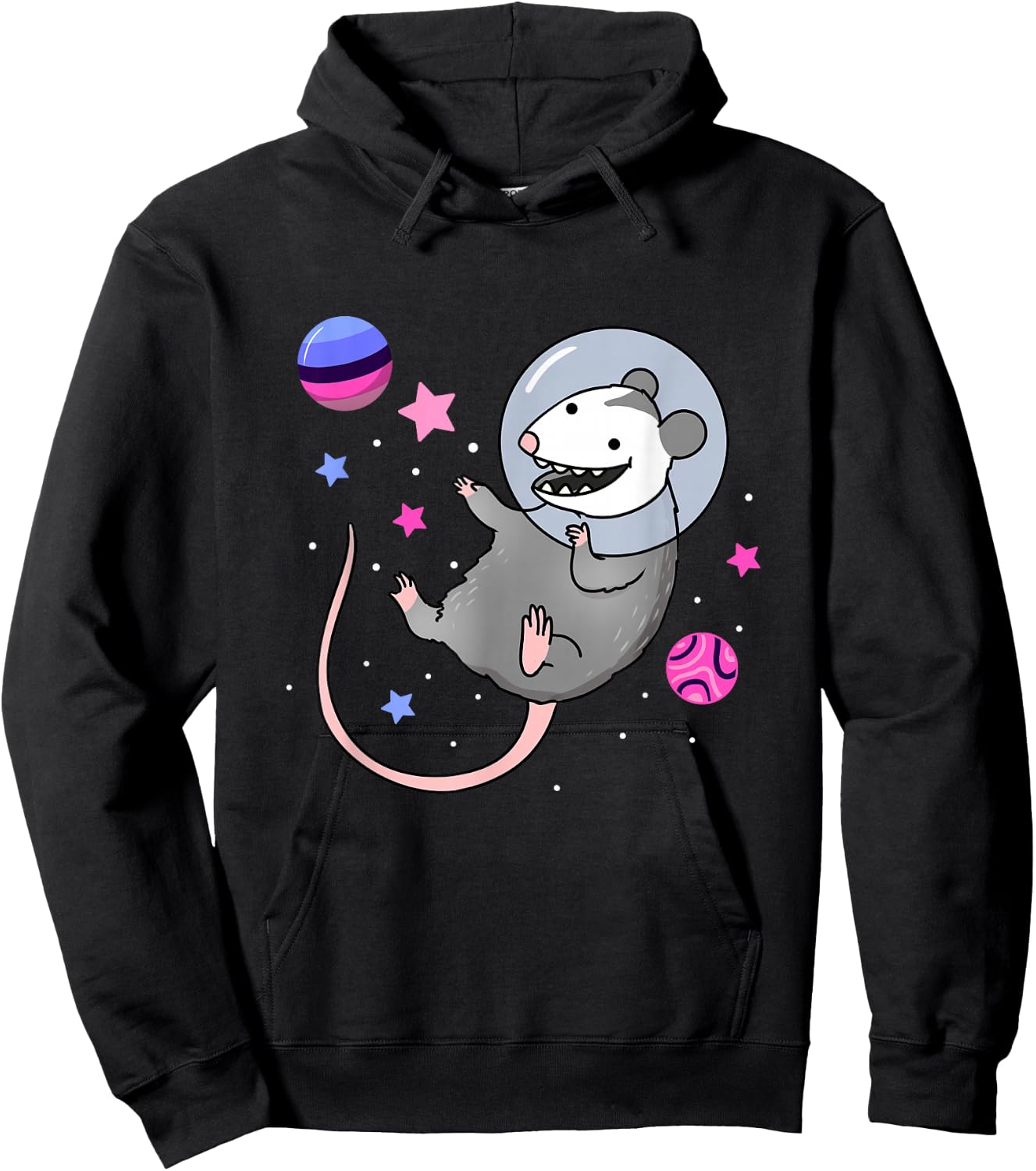 Omnisexual Opossum in Space Omnisexual Pride Hoodie - Hoodie | Black