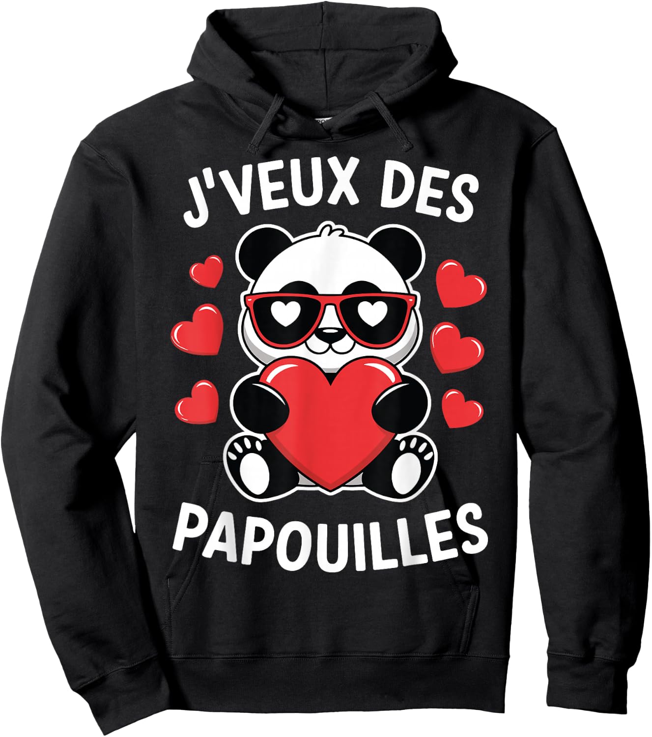 I Want Papouilles Love Couple Humor Valentine's Day , Black, S Hoodie - Hoodie | Black