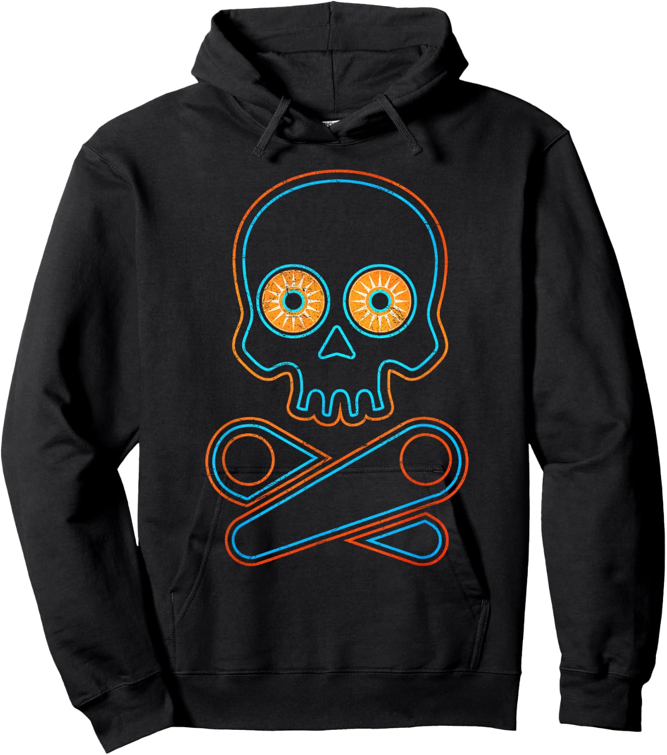 Classic Retro Pinball Design - Pinball Skull Halloween Gift Hoodie - Hoodie | Black