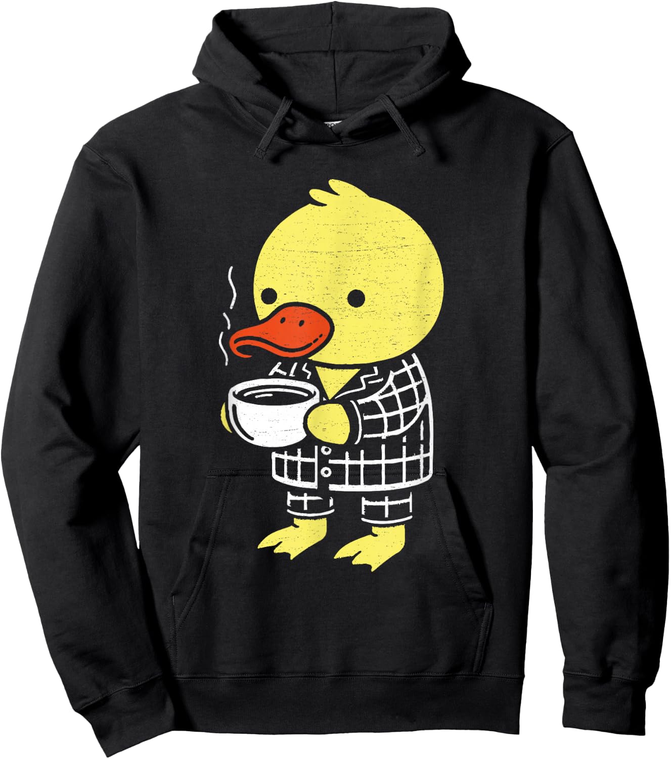 Morning Duck Coffee Funny Rubber Bird Lover Pyjamas Hoodie - Hoodie | Black