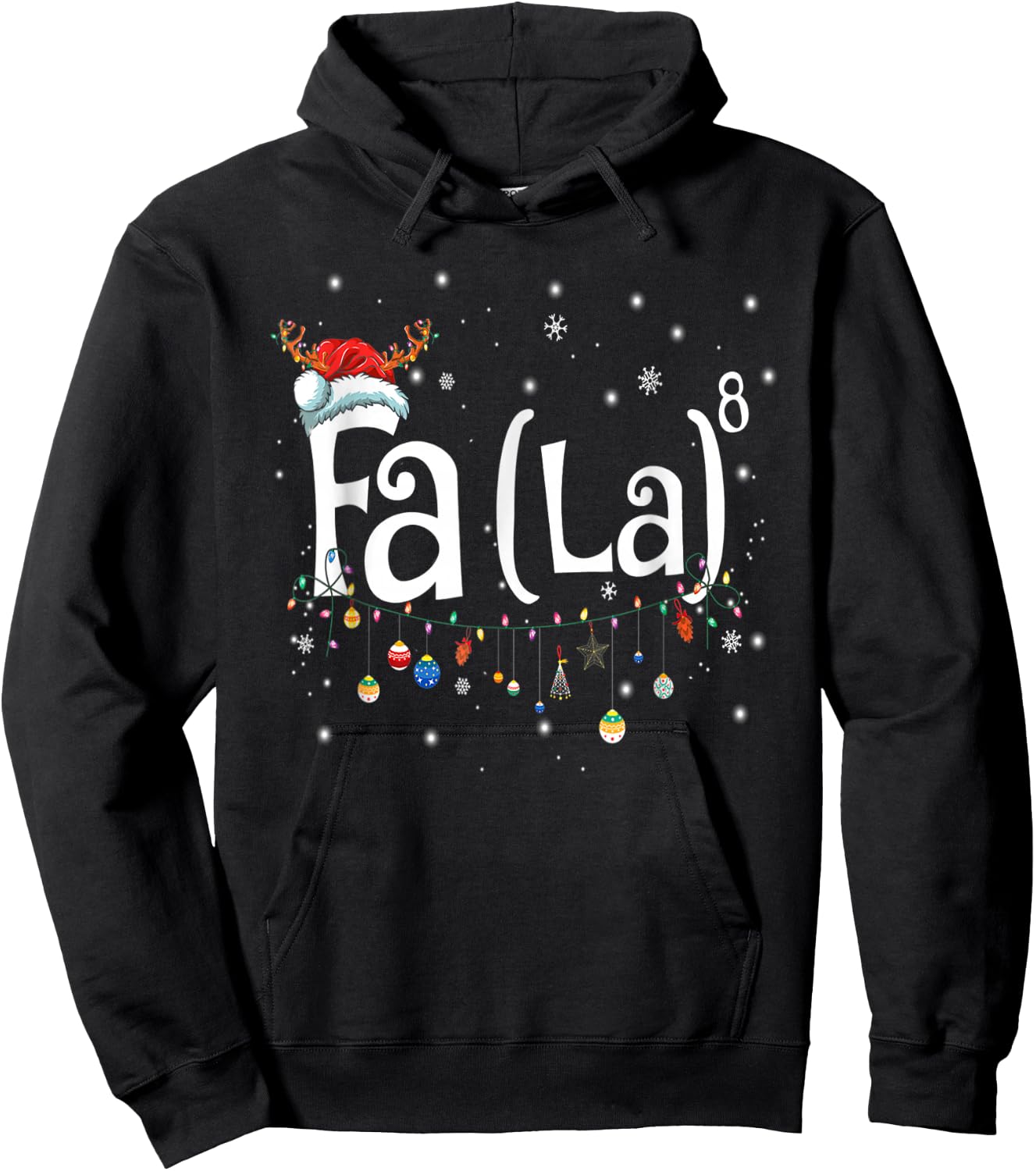 Fa (La)8 Funny Christmas Santa Fa La Math Gift Hoodie - Hoodie | Black
