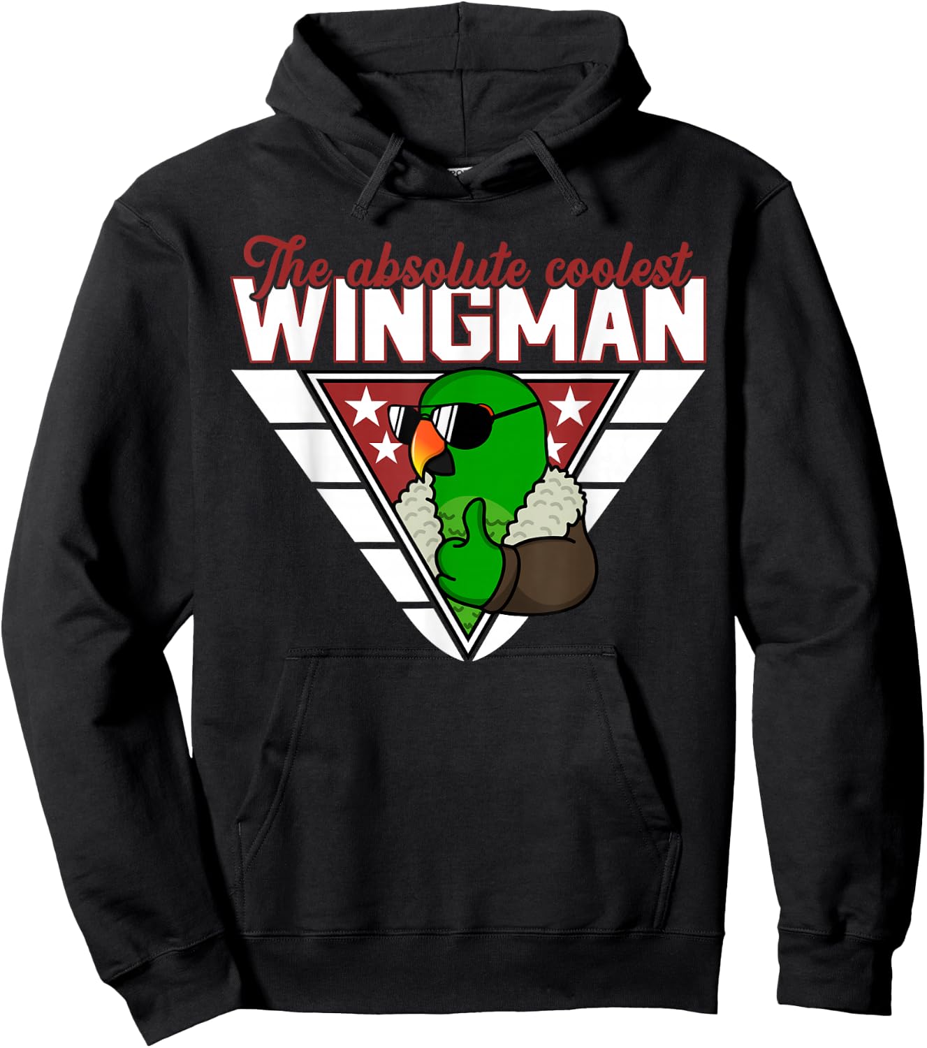 Coolest Wingman Parrot I Male Eclectus Hoodie - Hoodie | Black