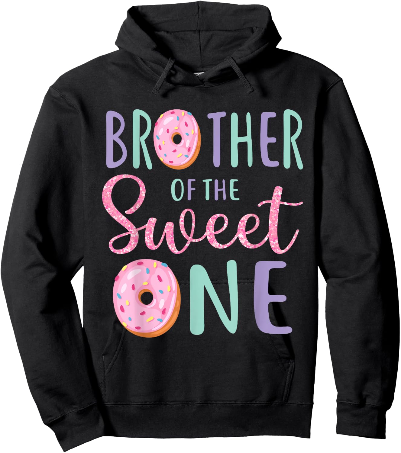 Brother of The Sweet One First Birthday Matching Family Hoodie - Hoodie | Black
