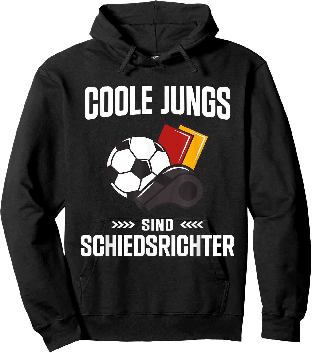 Schiedsrichter Trikot Karten Peife Schiri Referee Hoodie - Hoodie | Black