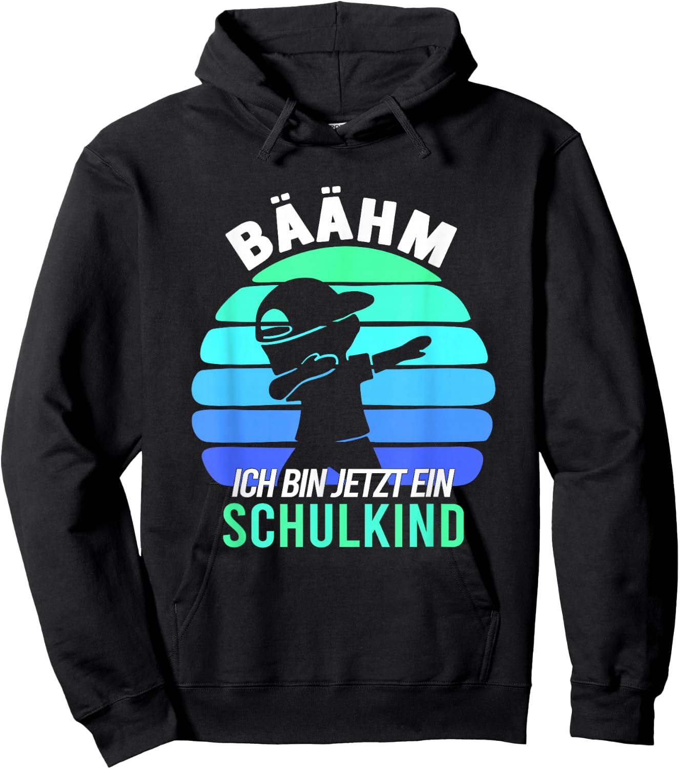 Children's with German Text "Bäähm!!! Schulkind 2025 First Day of School, black Hoodie - Hoodie | Black