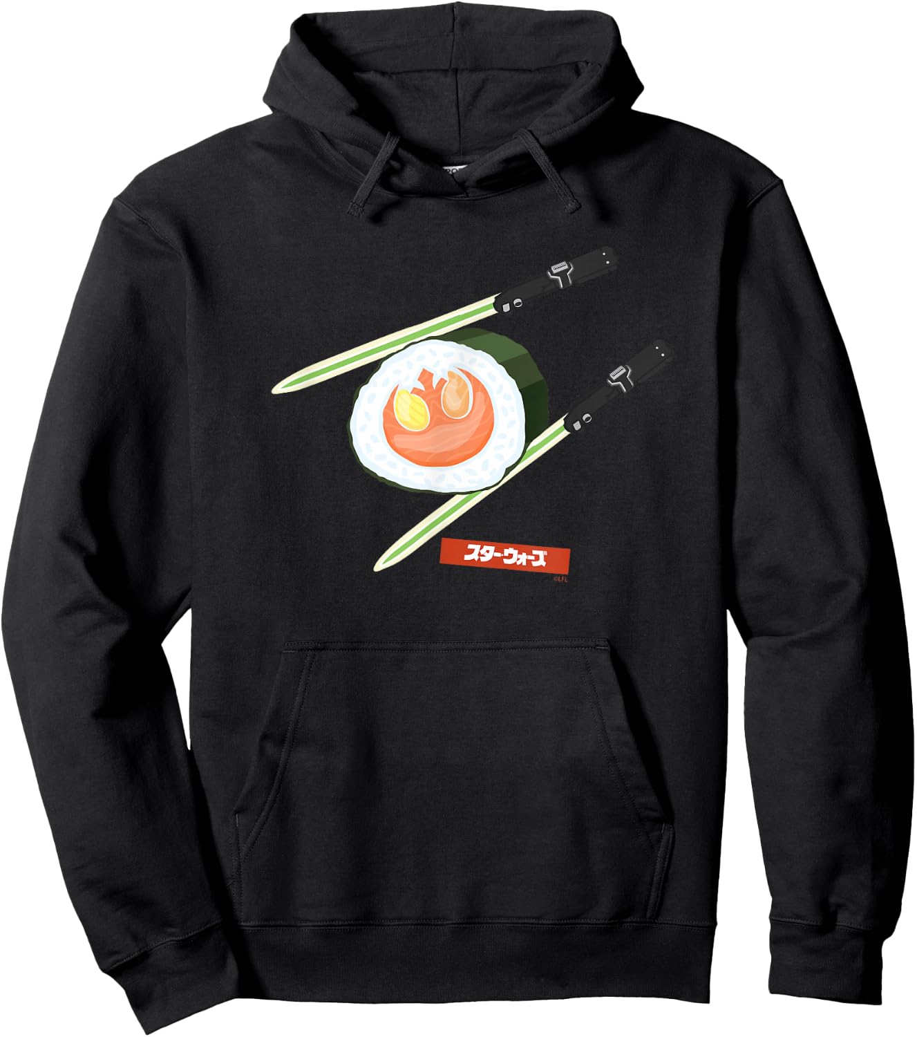 Star Wars Treats Rebel Symbol Sushi & Lightsaber Chopsticks Hoodie - Hoodie | Black