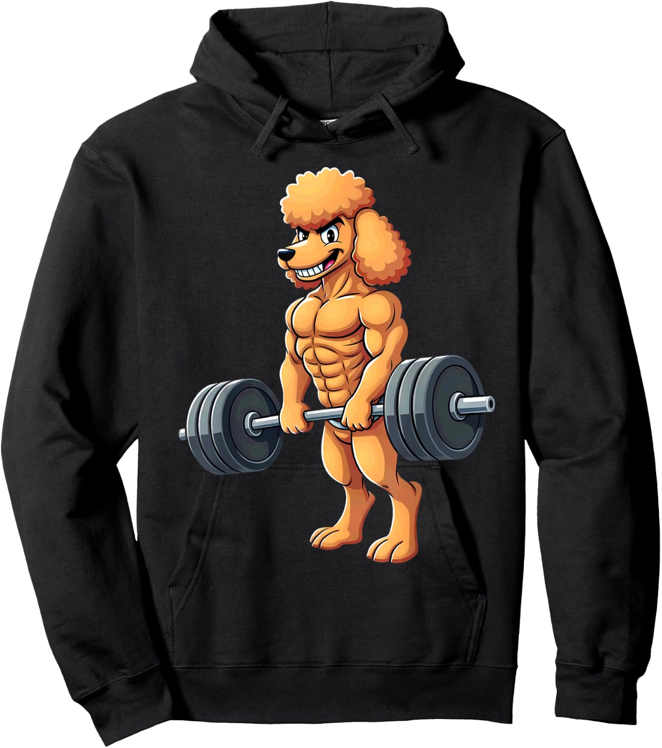 Workout Gym Poodle Dog Deadlift Weightlifting Hoodie - Hoodie | Black