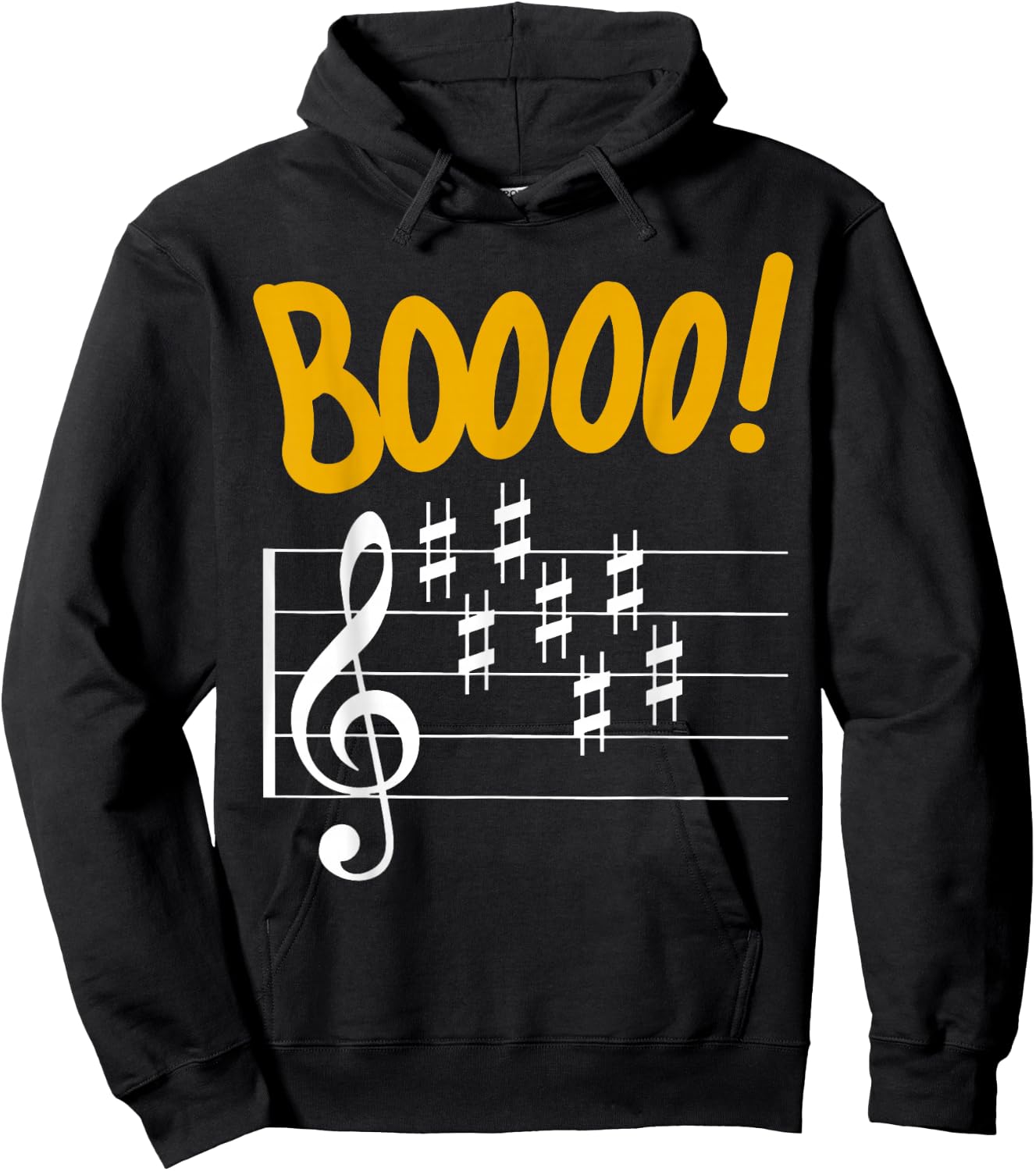 Scary Key Signature Boo Music Halloween Musician Teacher Hoodie - Hoodie | Black