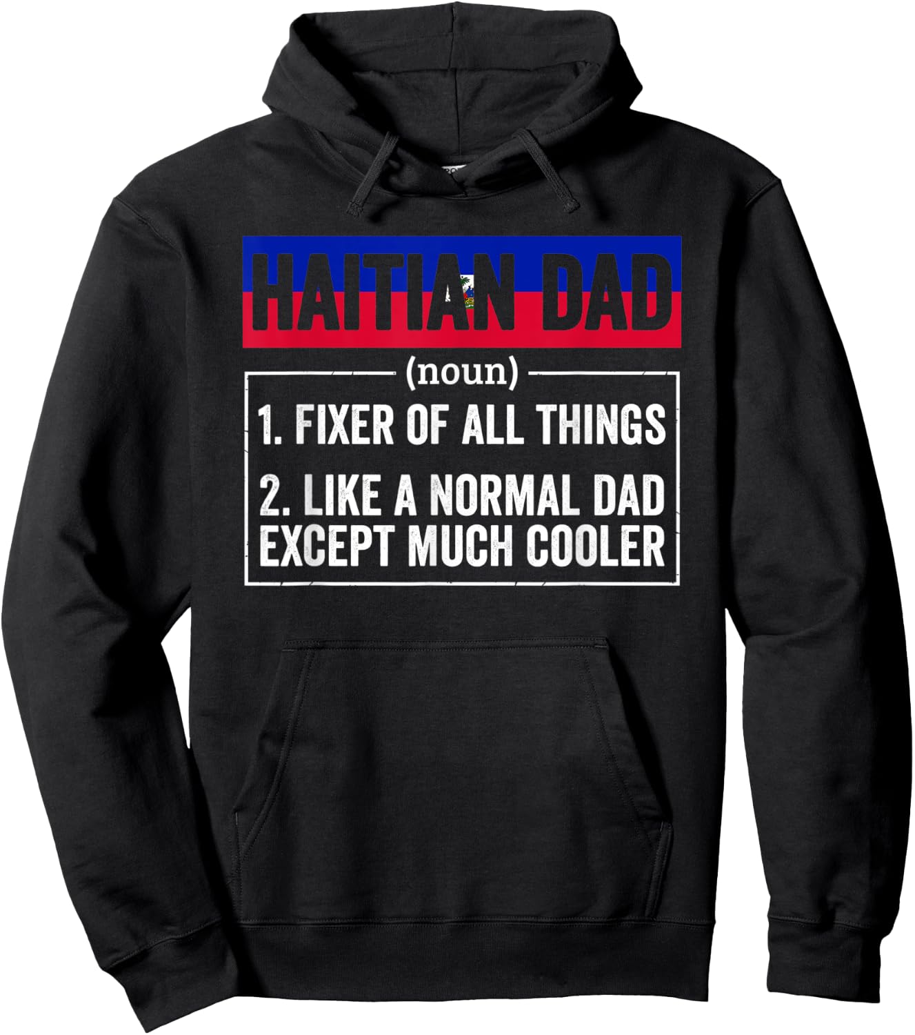 Haitian Dad Noun Funny Haiti Heritage Hoodie - Hoodie | Black
