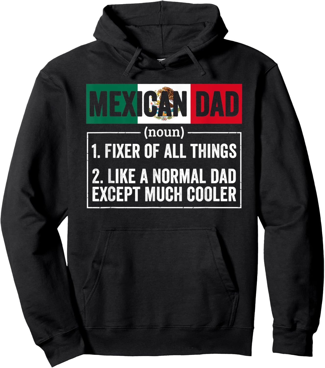 Mexican Dad Noun Funny Mexico Heritage Hoodie - Hoodie | Black