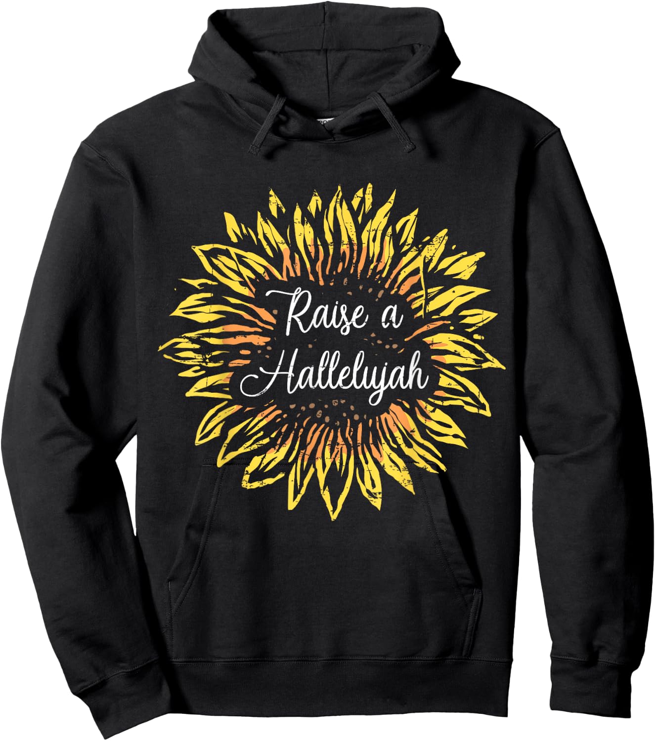 Raise a Hallelujah Sunflower Jesus Christian Gift Design Hoodie - Hoodie | Black