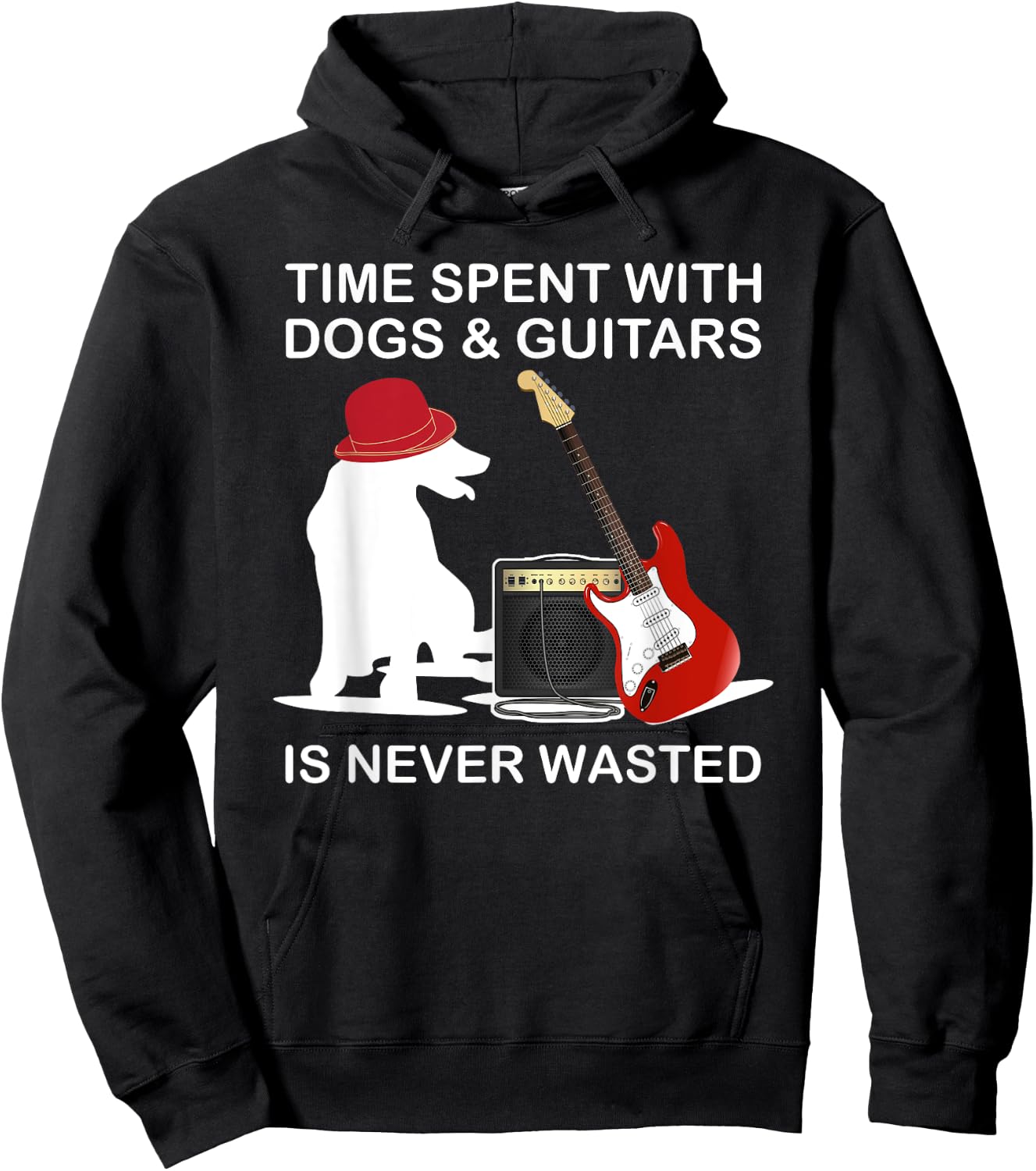 Time Spent With Dogs And Guitars Is Never Wasted Hoodie - Hoodie | Black