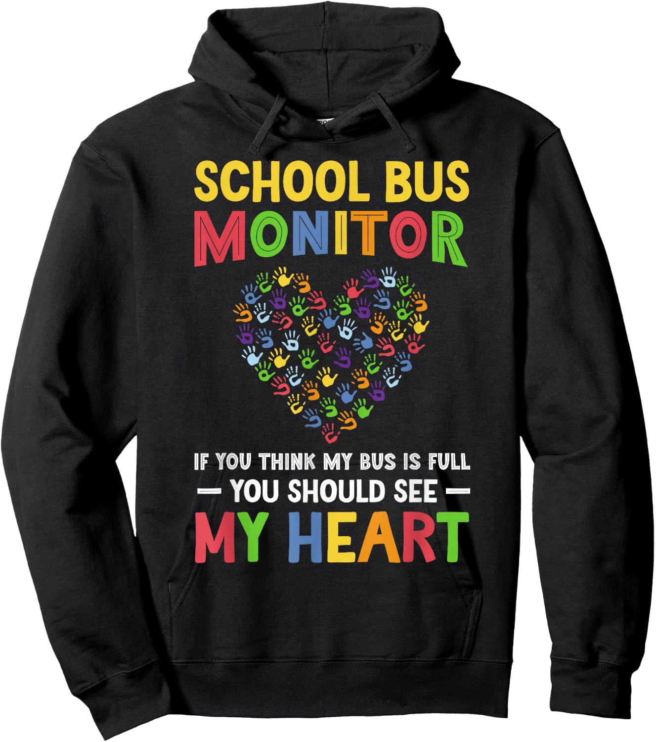 School Bus Monitor Heart Bus Monitor Hoodie - Hoodie | Black