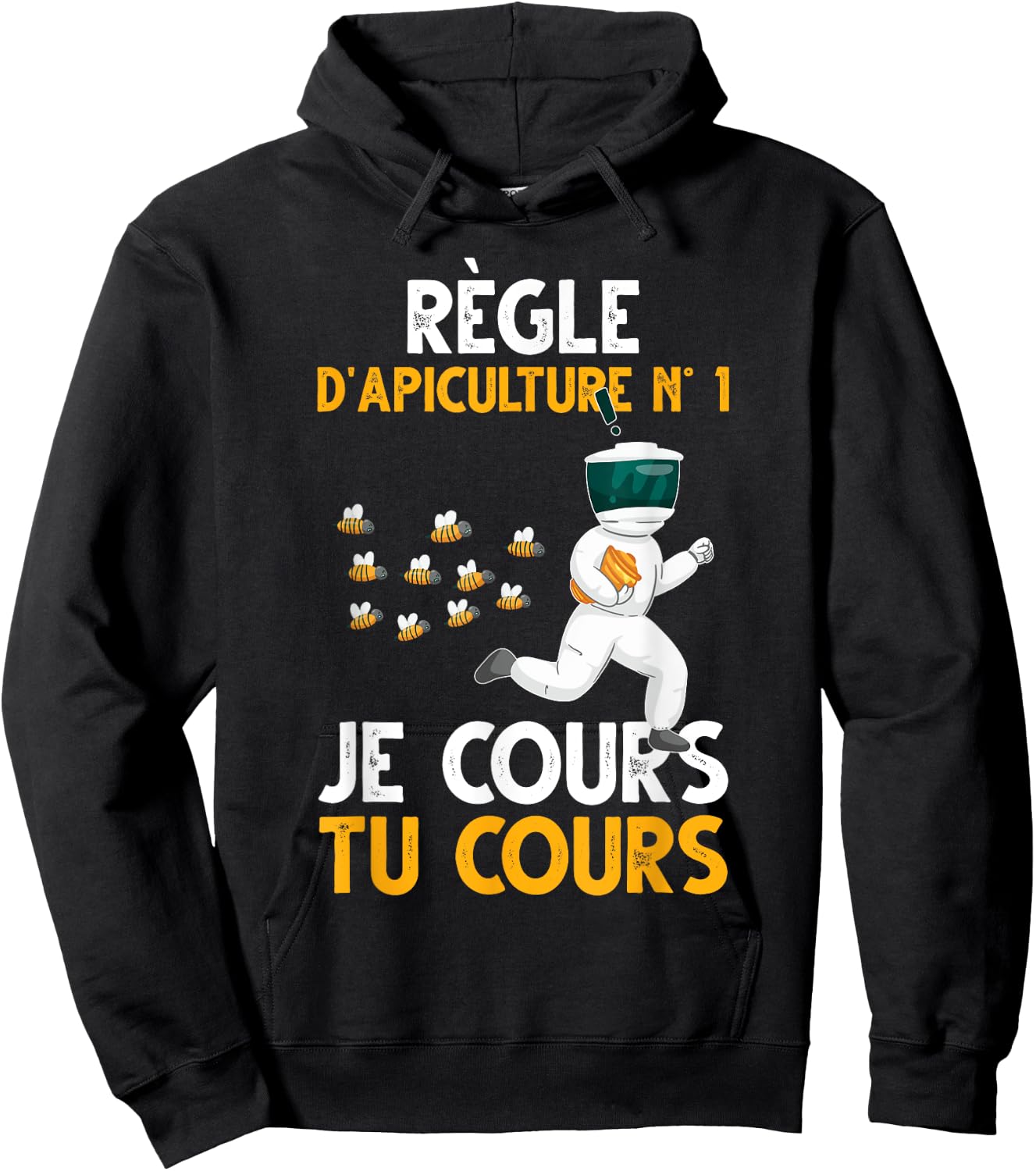 Beekeeper Beekeeping Rule N 1 I Cours Tu Cours Bee , Black, S Hoodie - Hoodie | Black