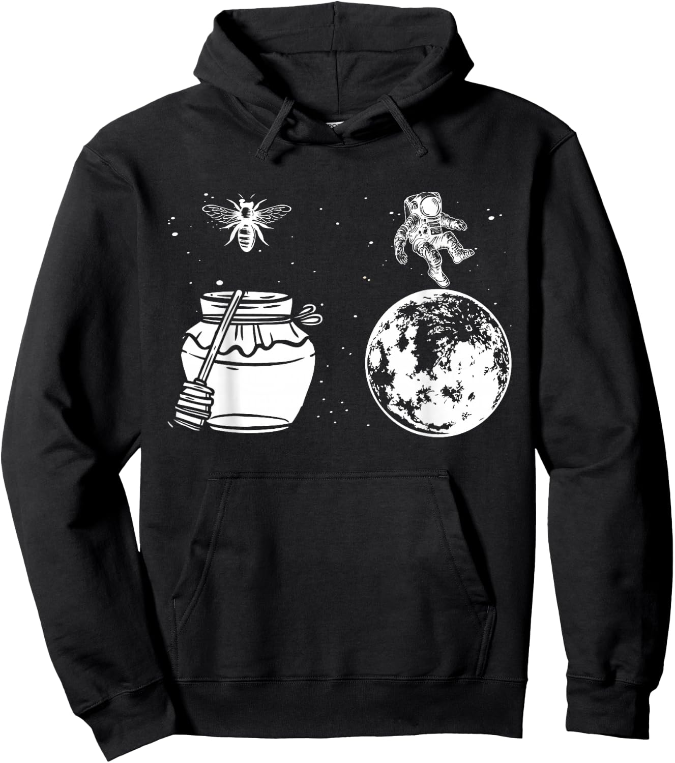 Honey Astronaut Moon Funny Honeymoon Bee Astronaut Couple Hoodie - Hoodie | Black