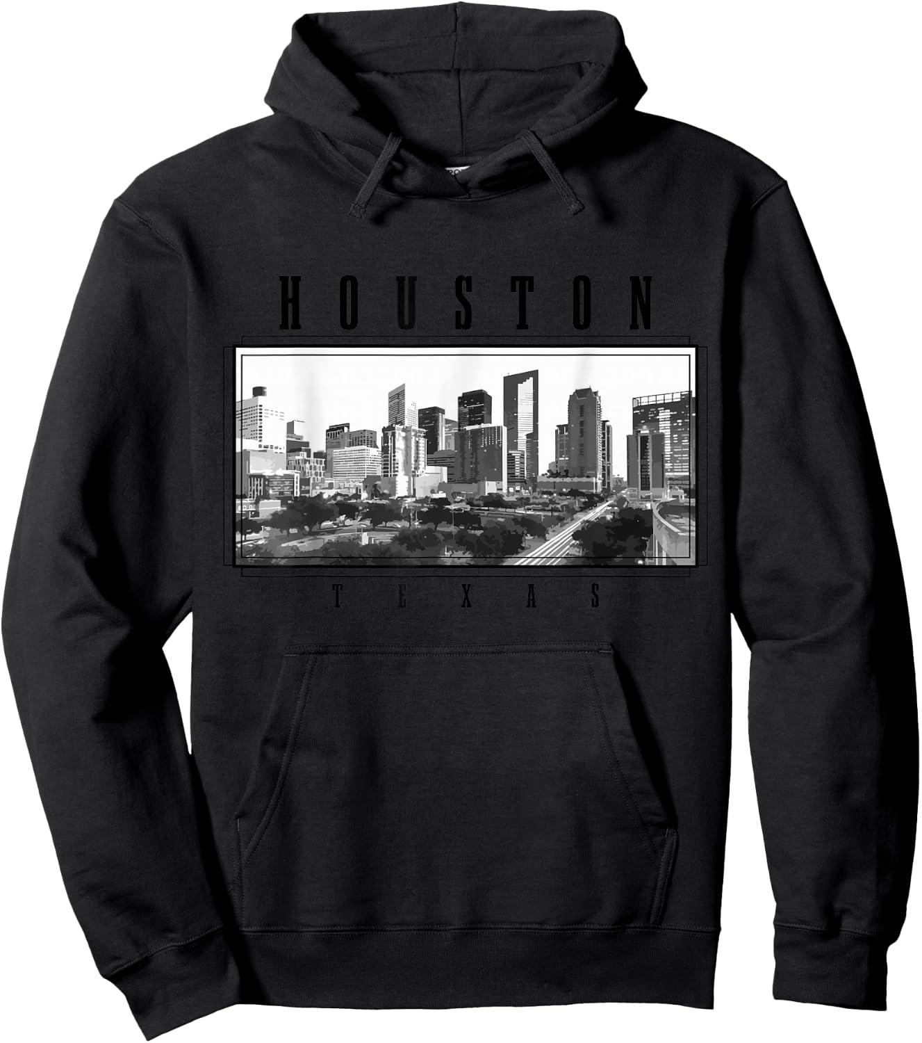 Houston Vintage Skyline Texas USA America Souvenir Hoodie - Hoodie | Black